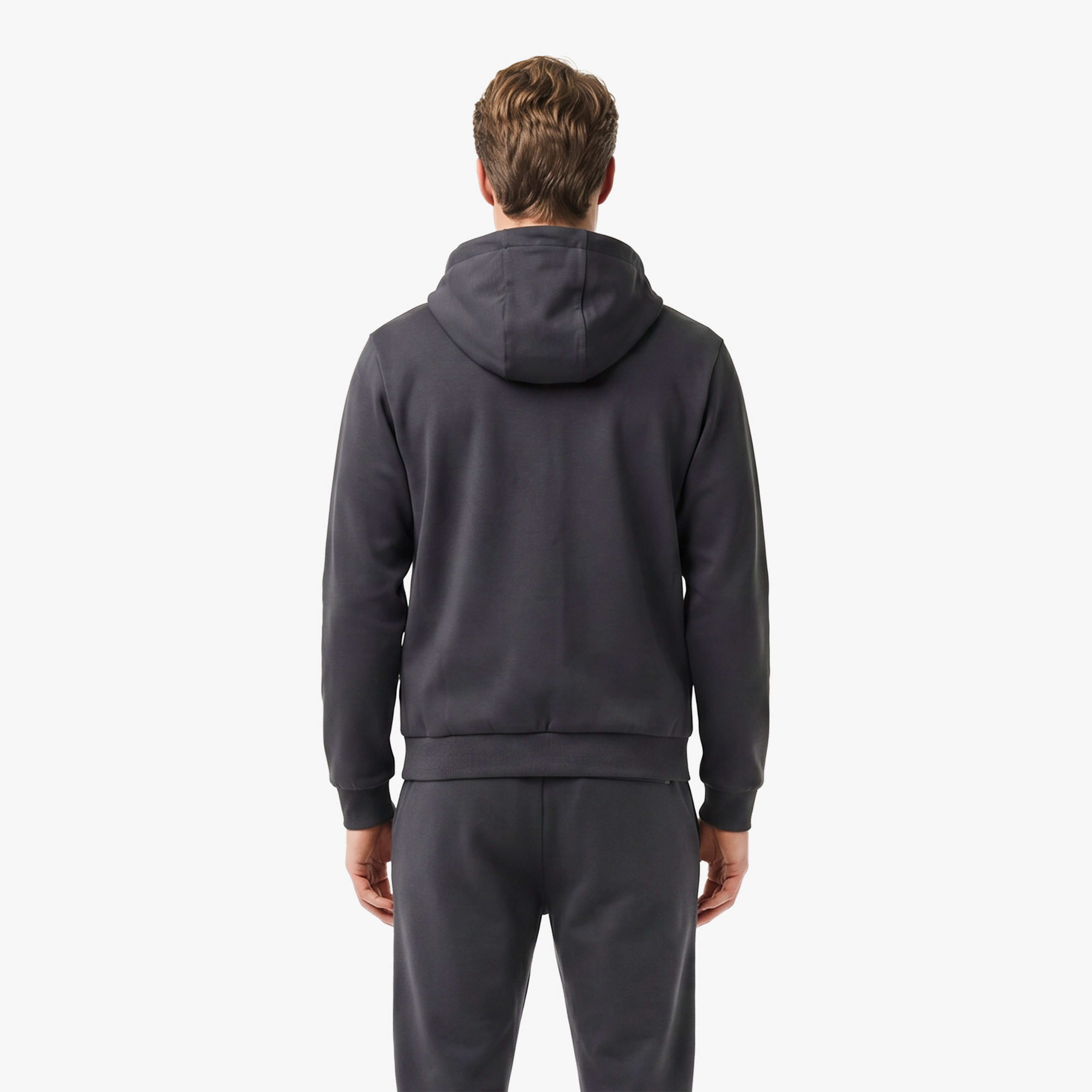 Erkek Regular Fit Dik Yaka Renk Bloklu Koyu Gri Sweatshirt