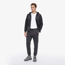 Erkek Regular Fit Dik Yaka Renk Bloklu Koyu Gri Sweatshirt Gri