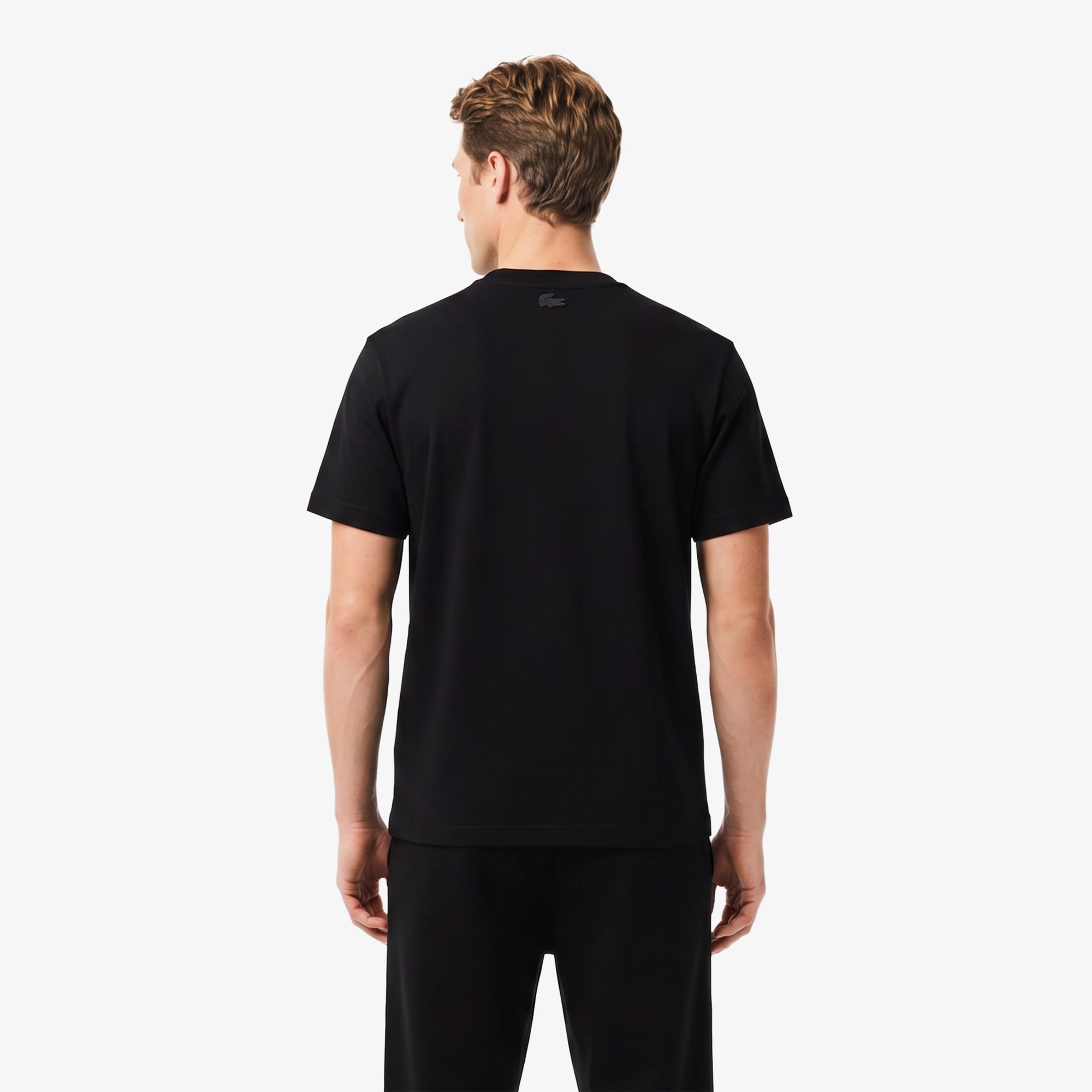Erkek Regular Fit Bisiklet Yaka Baskılı Koyu Gri T-Shirt