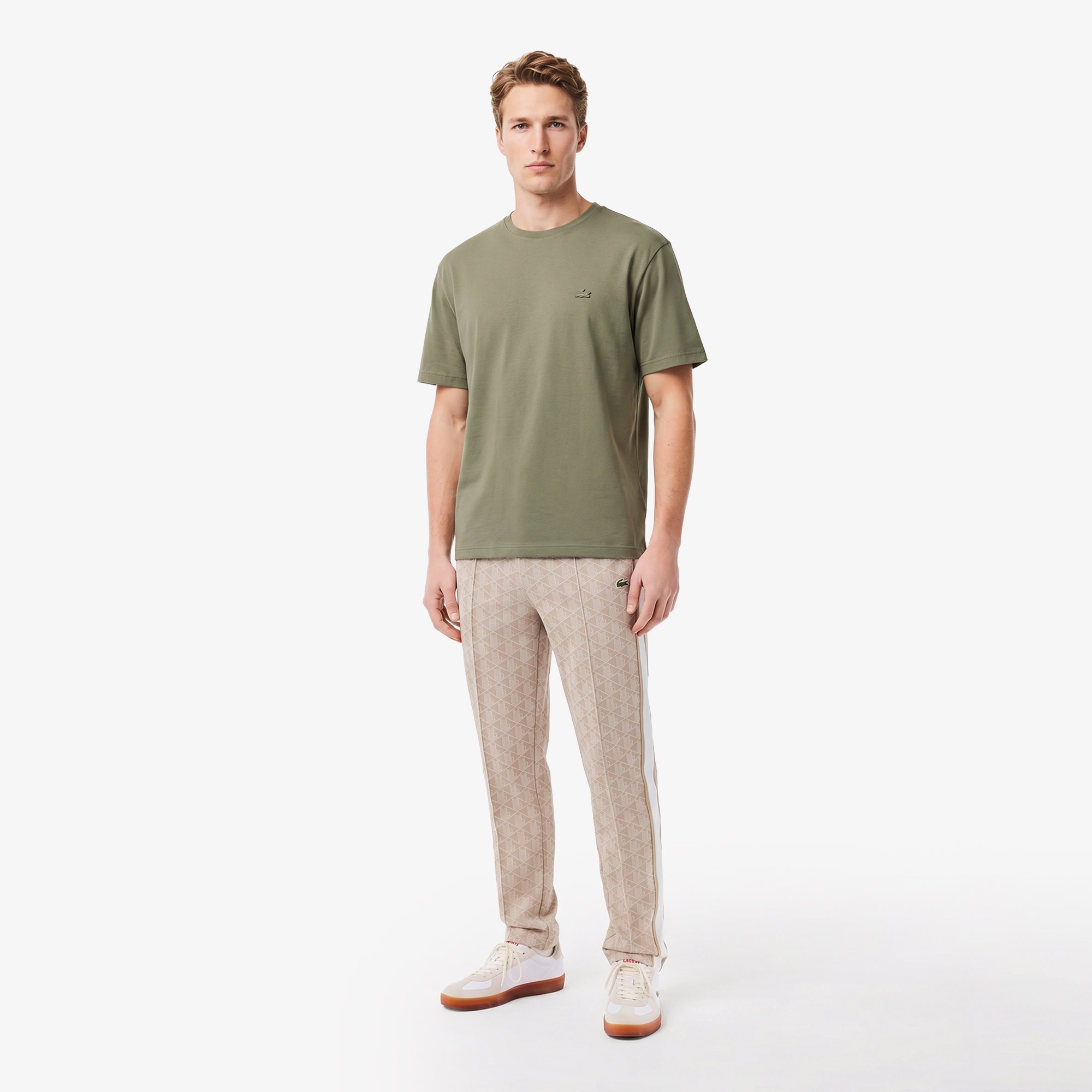 Erkek Regular Fit Bisiklet Yaka Haki T-Shirt