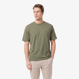 Erkek Regular Fit Bisiklet Yaka Haki T-Shirt Yeşil