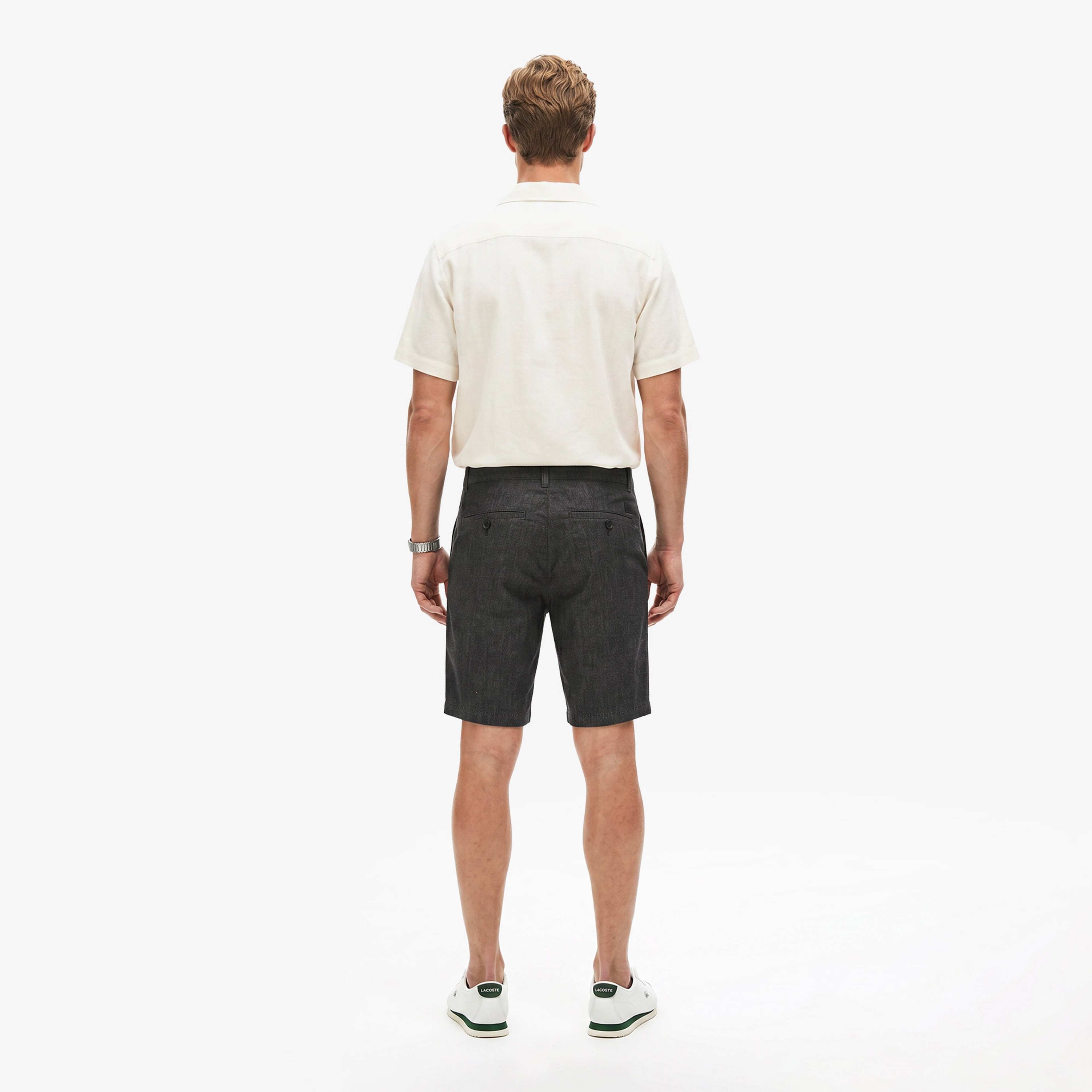Erkek Slim Fit Siyah Bermuda Şort
