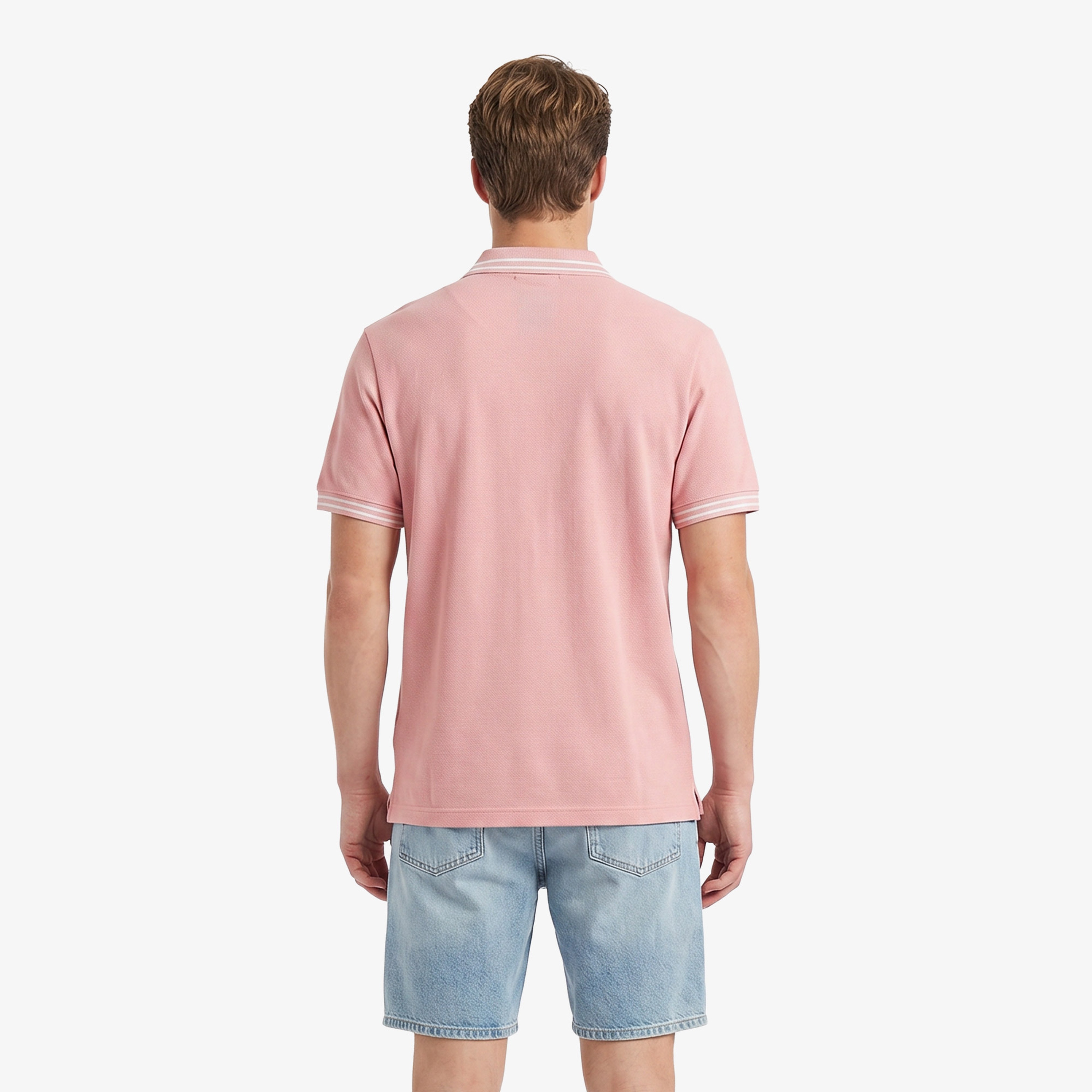Erkek Regular Fit Polo Yaka Desenli Turuncu Polo