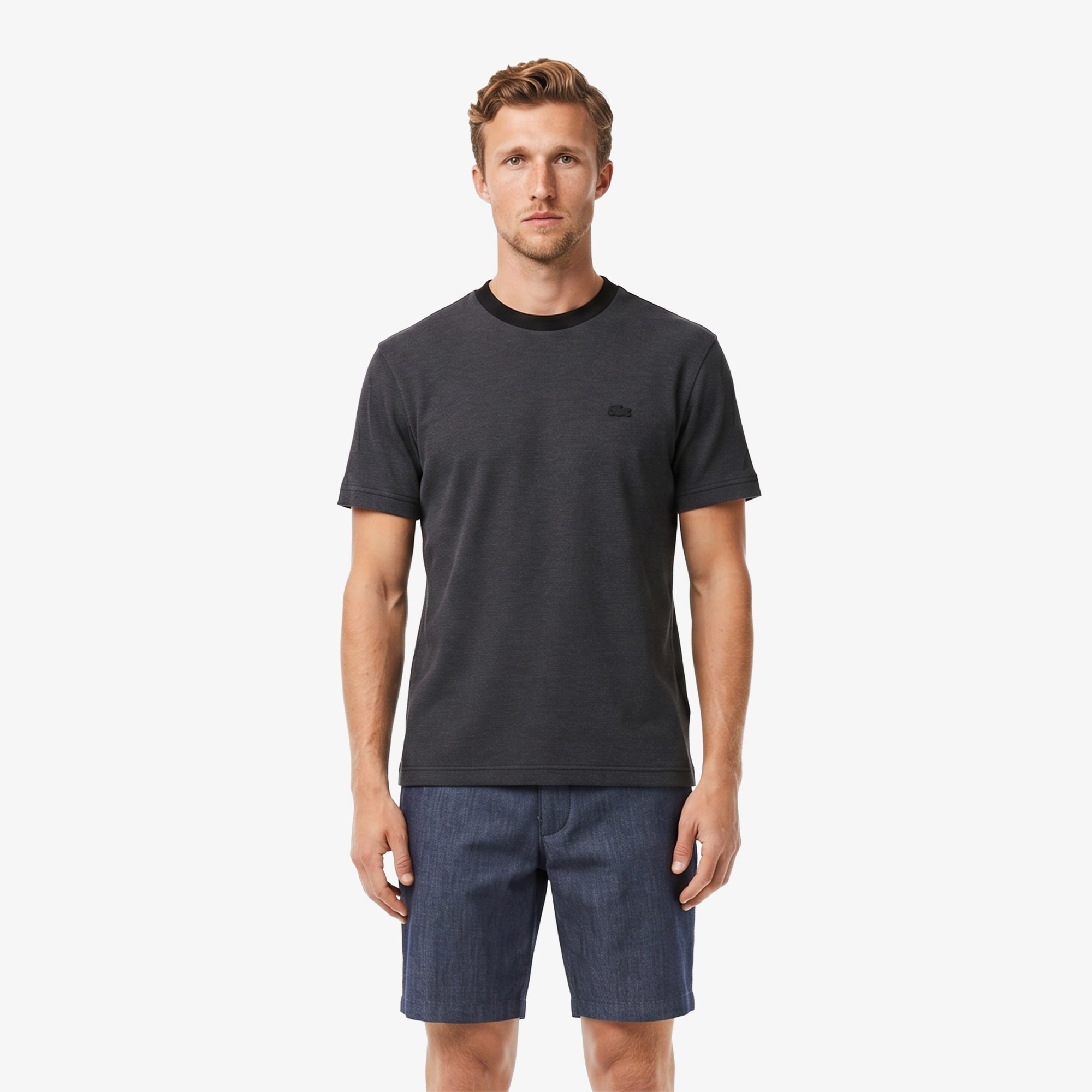 Erkek Relaxed Fit Bisiklet Yaka Siyah T-Shirt