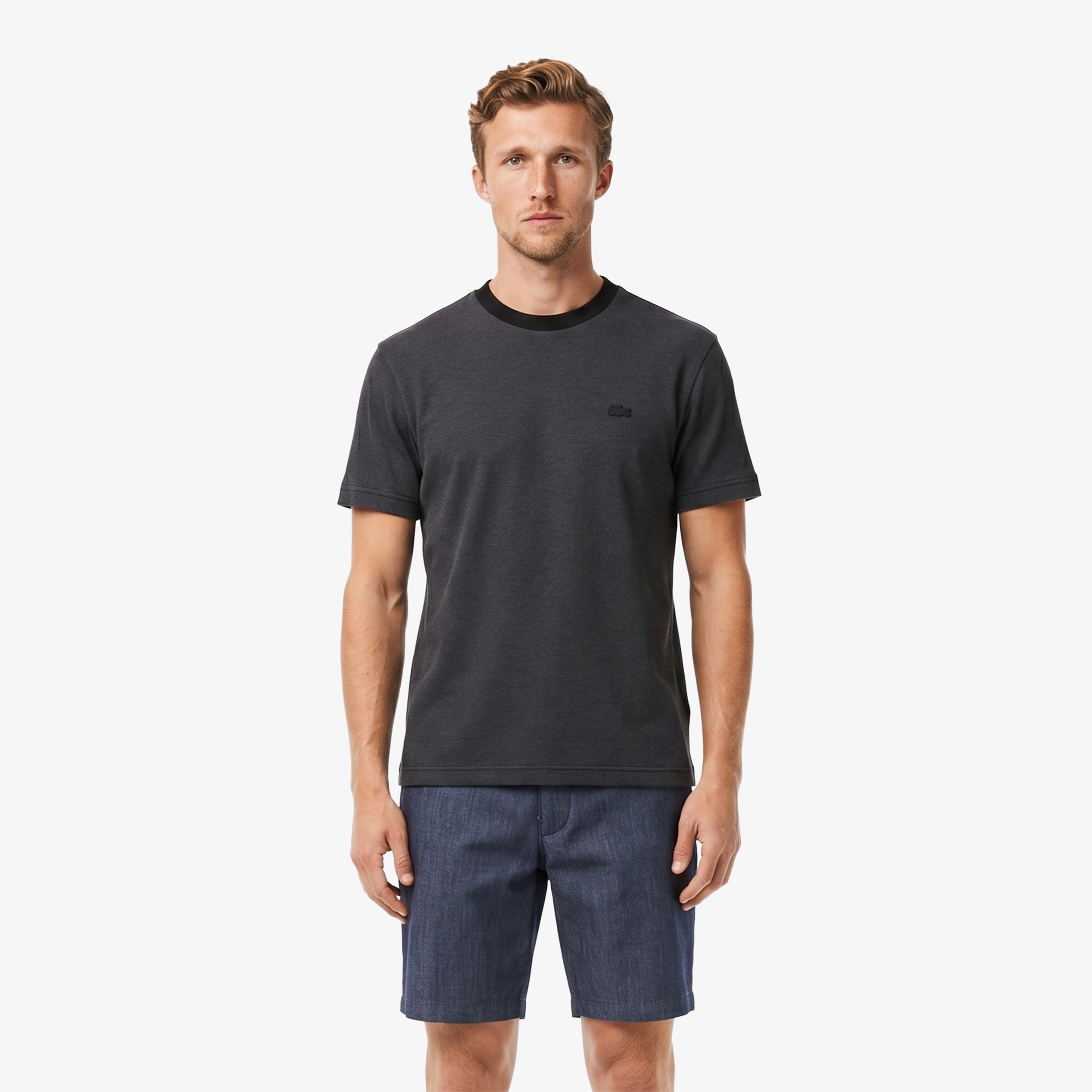 Erkek Relaxed Fit Bisiklet Yaka Siyah T-Shirt