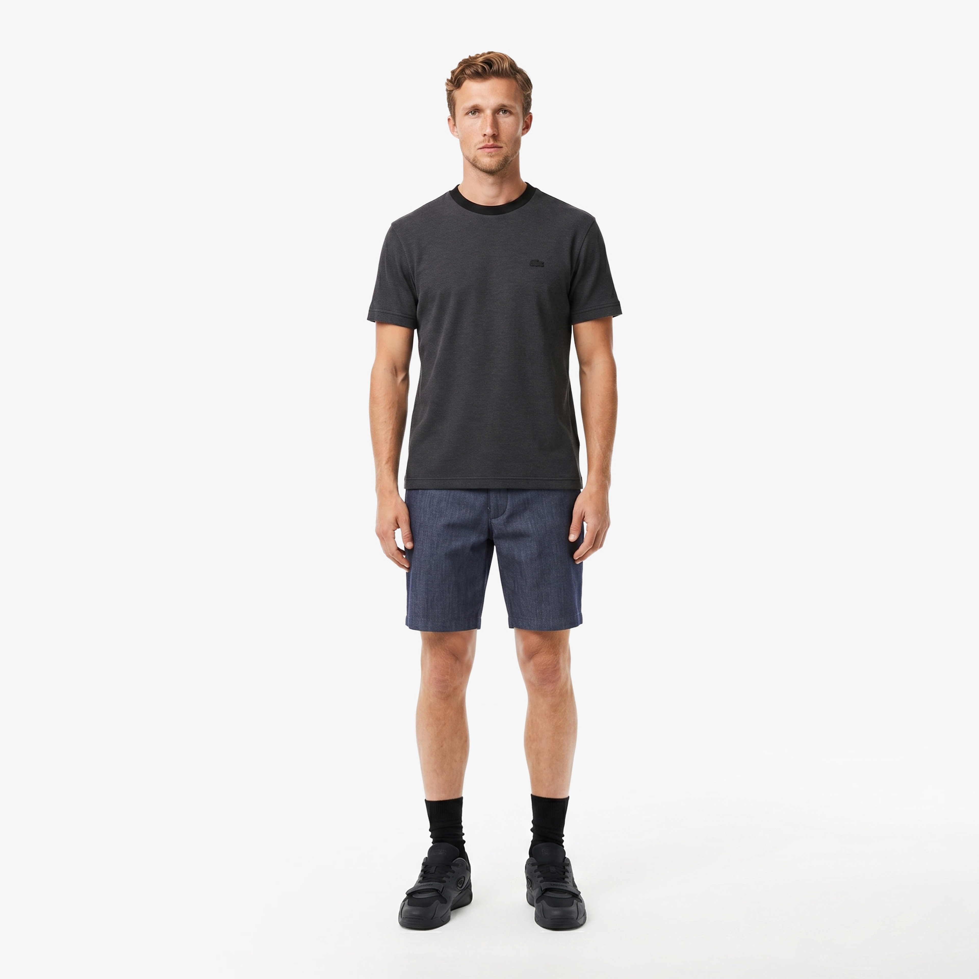 Erkek Relaxed Fit Bisiklet Yaka Siyah T-Shirt