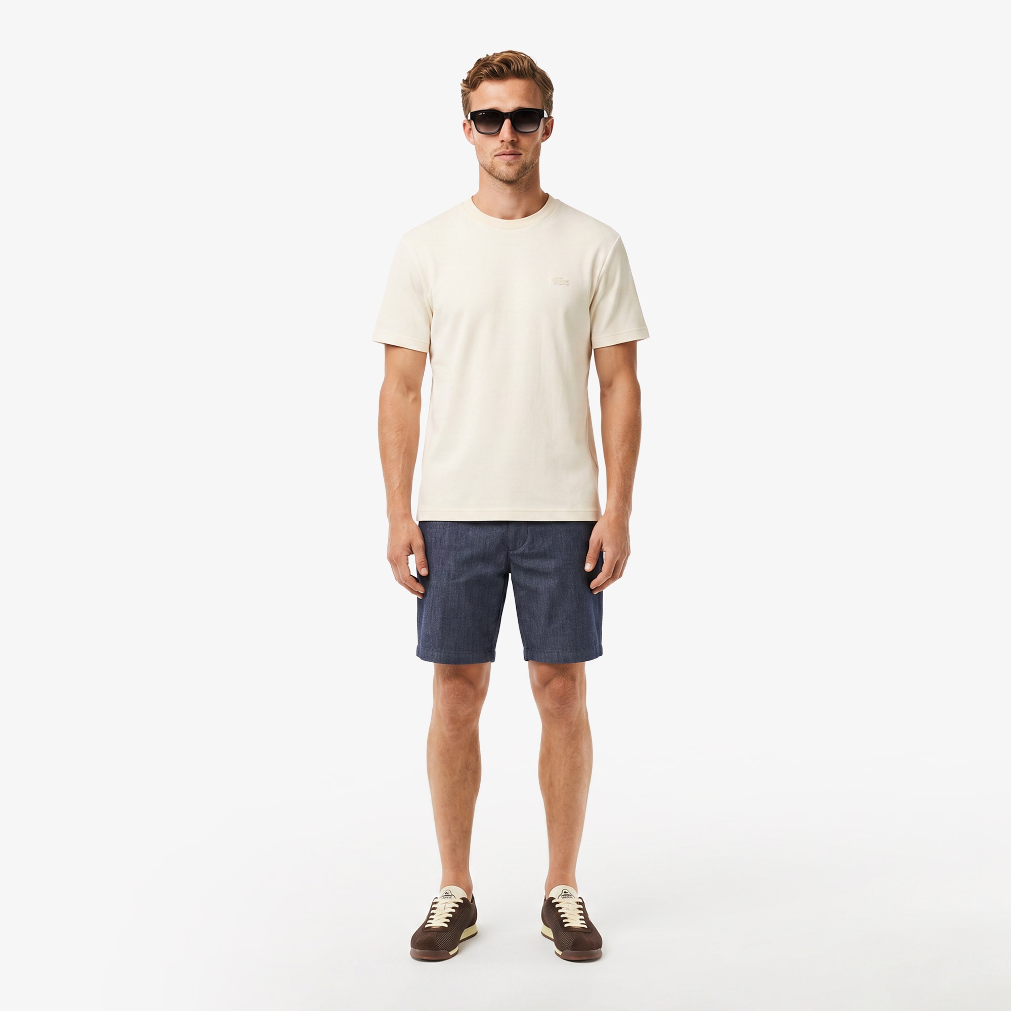 Erkek Relaxed Fit Bisiklet Yaka Krem T-Shirt