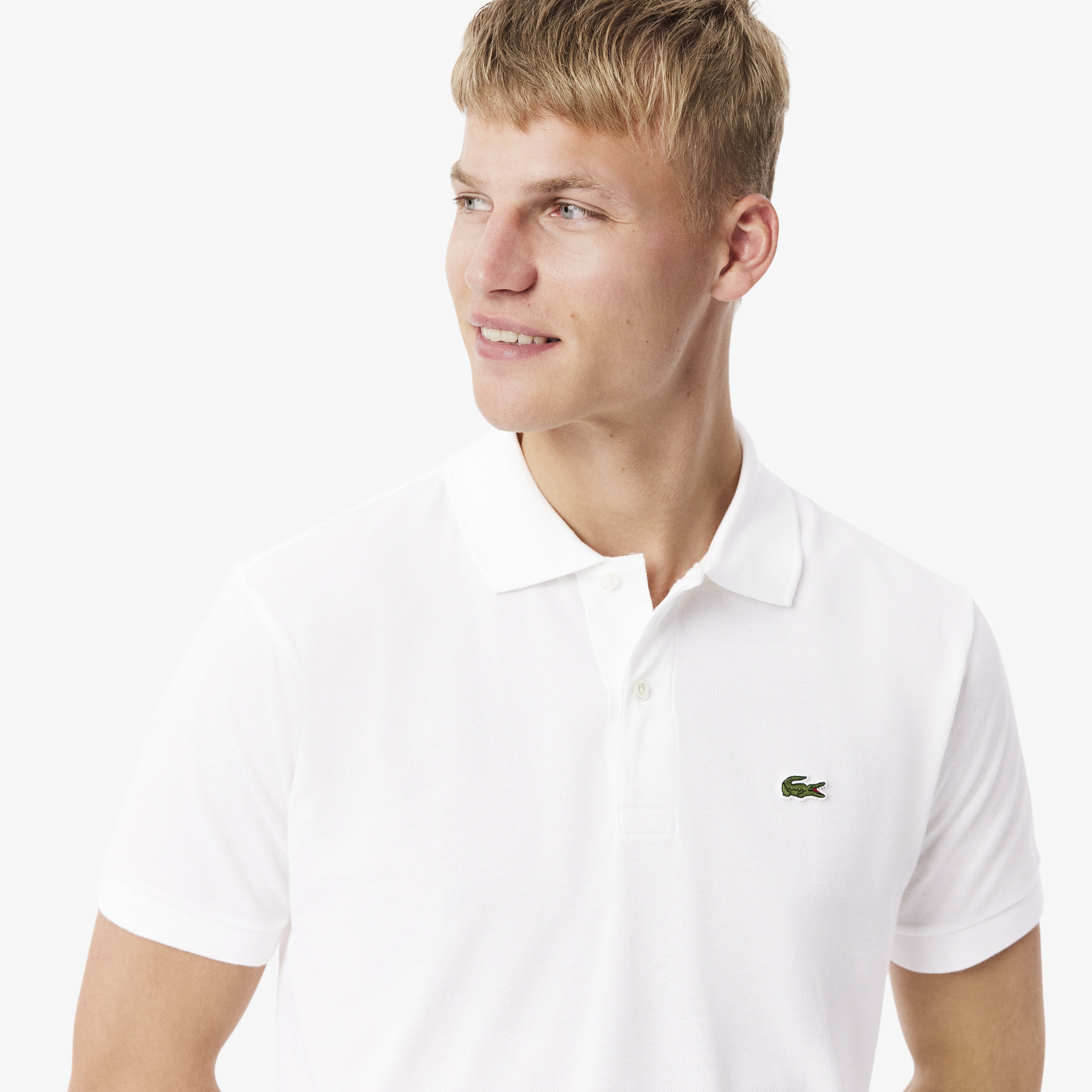 L.12.12 Erkek Classic Fit Beyaz Polo