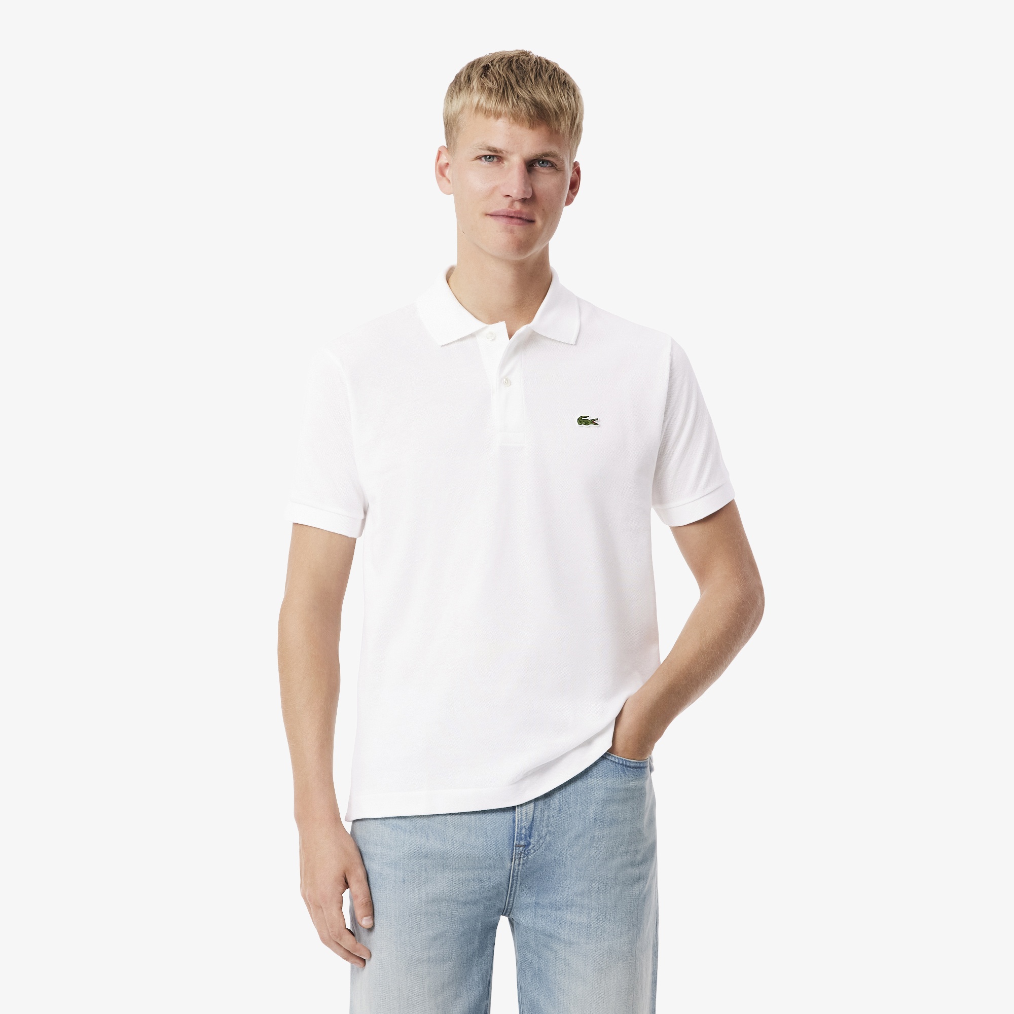 L.12.12 Erkek Classic Fit Beyaz Polo