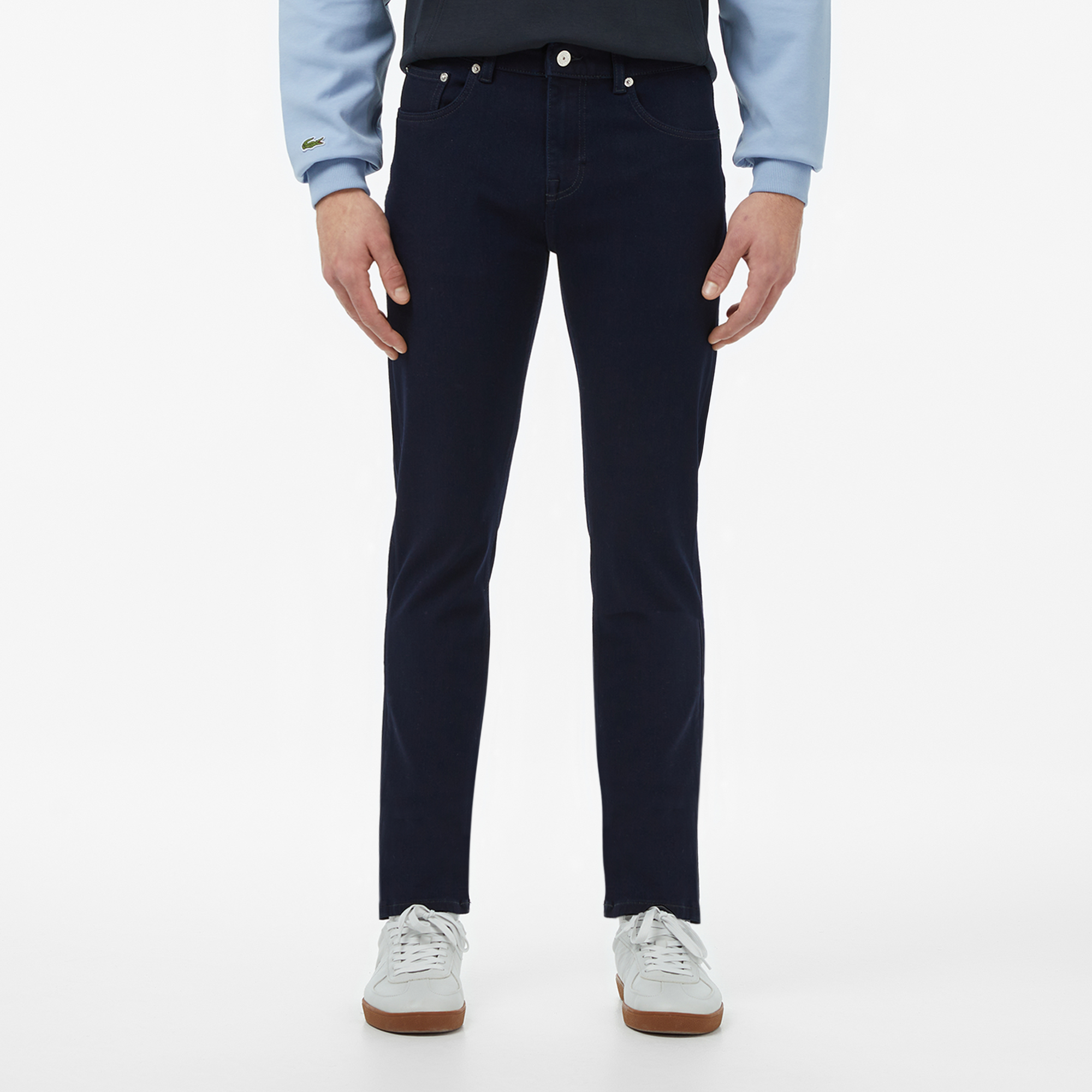 Lacoste Erkek Slim Fit Lacivert Jean Pantolon görsel 8