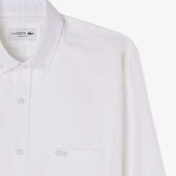 Erkek Regular Fit Düğmeli Yaka Beyaz Gömlek Beyaz