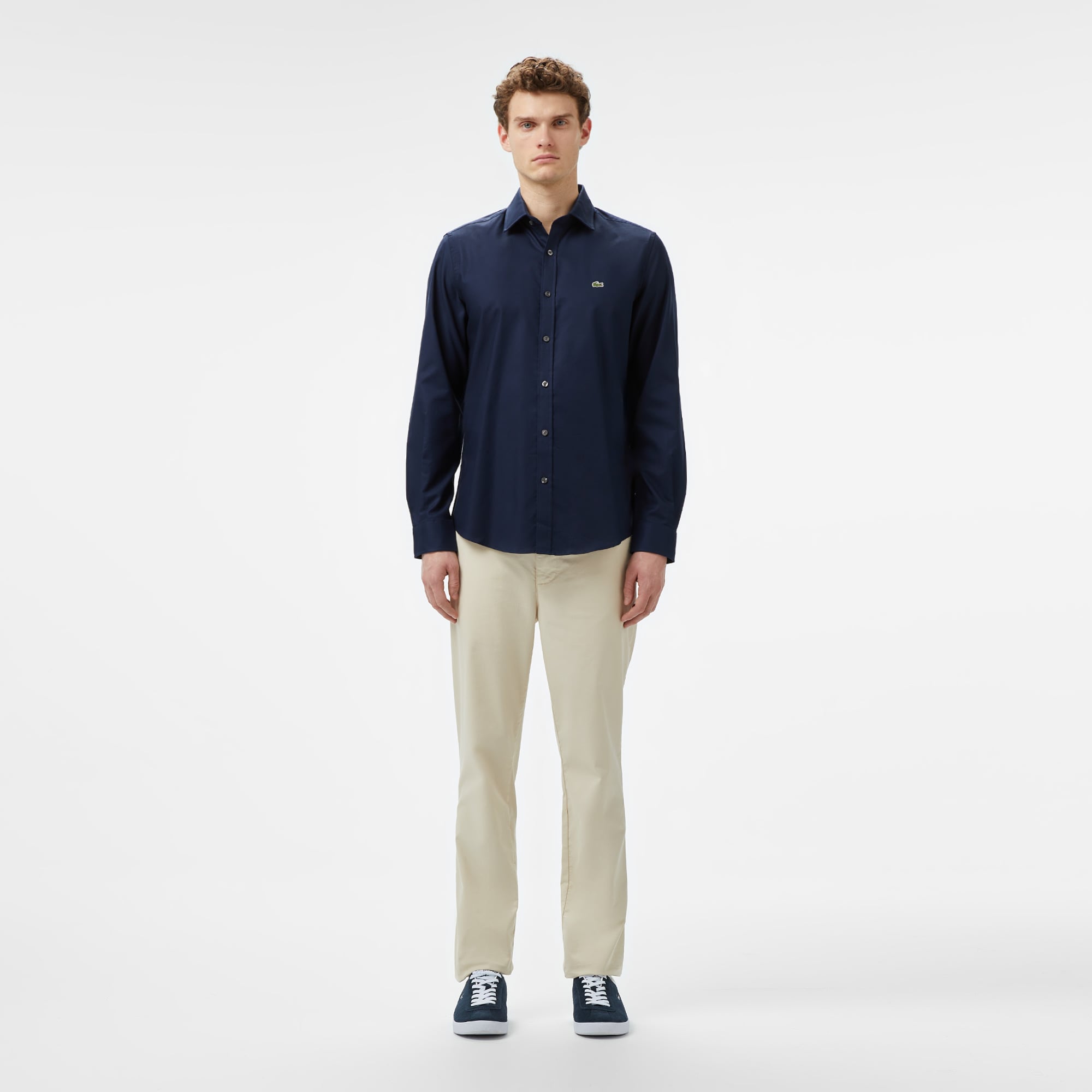 Lacoste Erkek Slim Fit Lacivert Gömlek görsel 4
