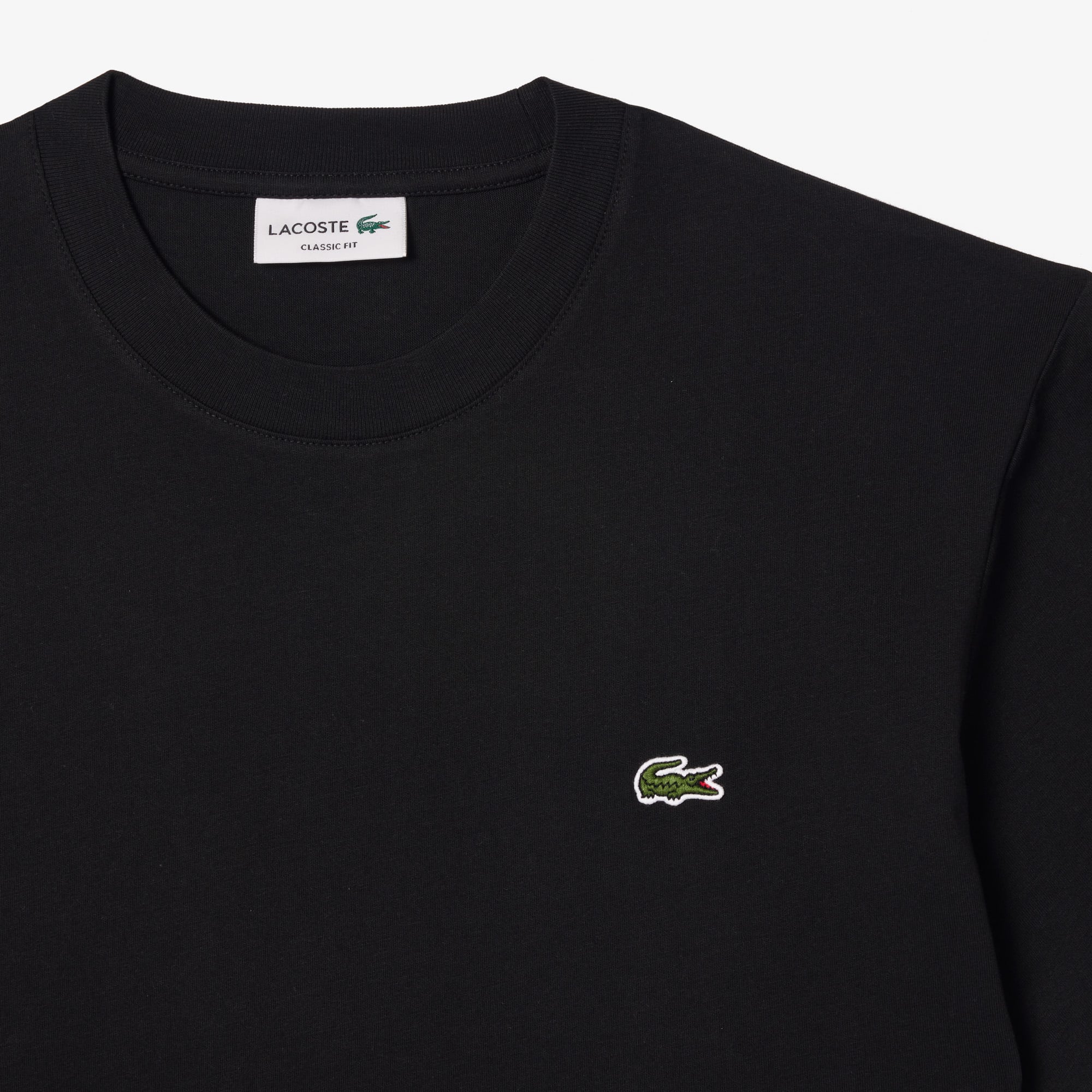 Lacoste Erkek Classic Fit Bisiklet Yaka Siyah T-Shirt görsel 7