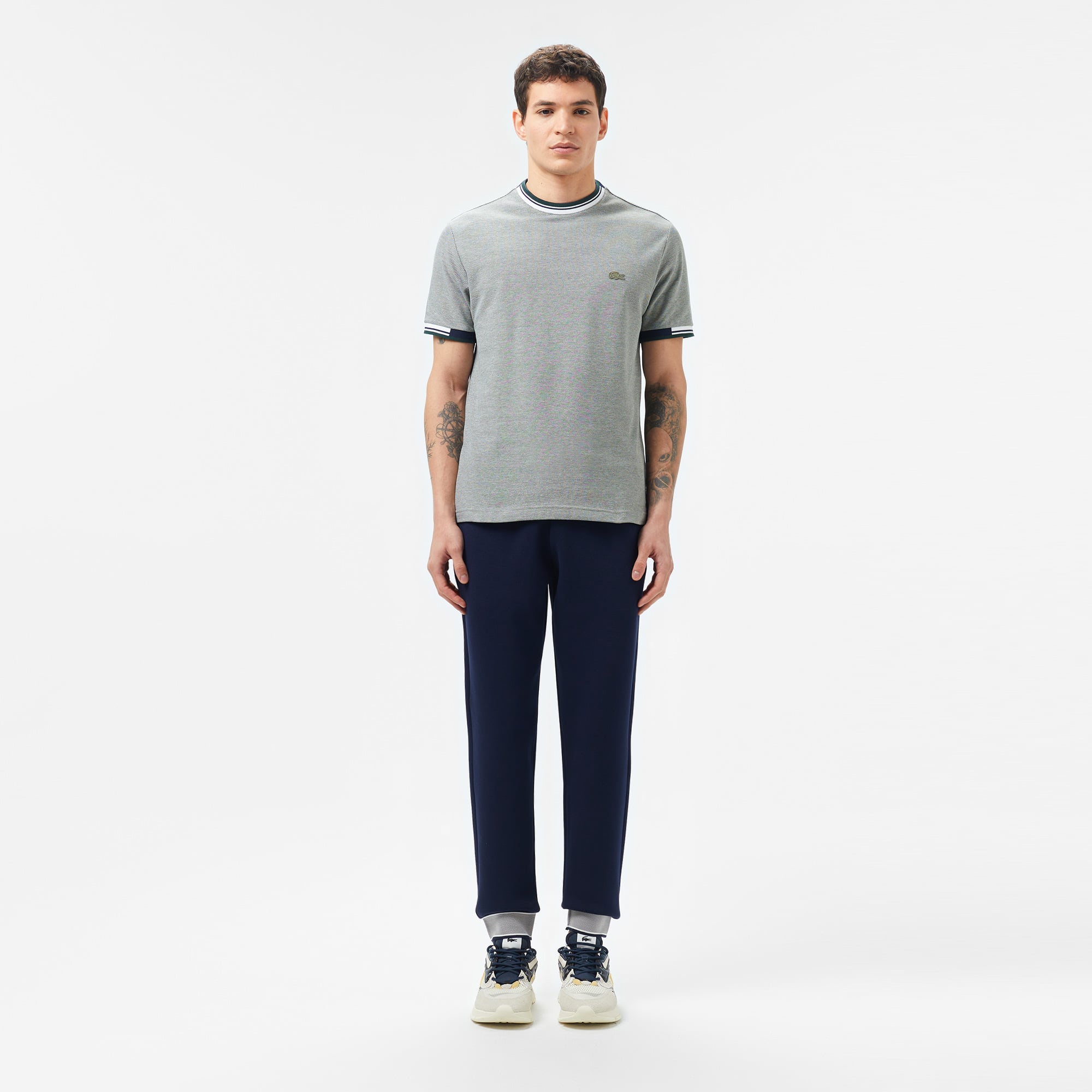 Lacoste Erkek Regular Fit Bisiklet Yaka Gri T-Shirt görsel 4