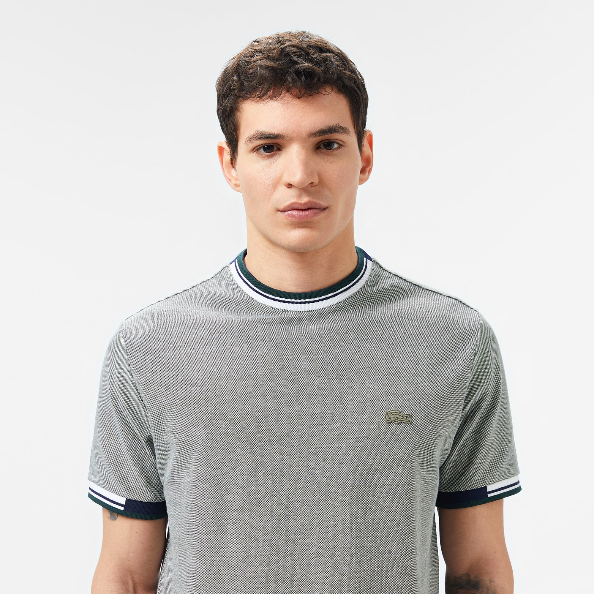 Lacoste Erkek Regular Fit Bisiklet Yaka Gri T-Shirt görsel 5