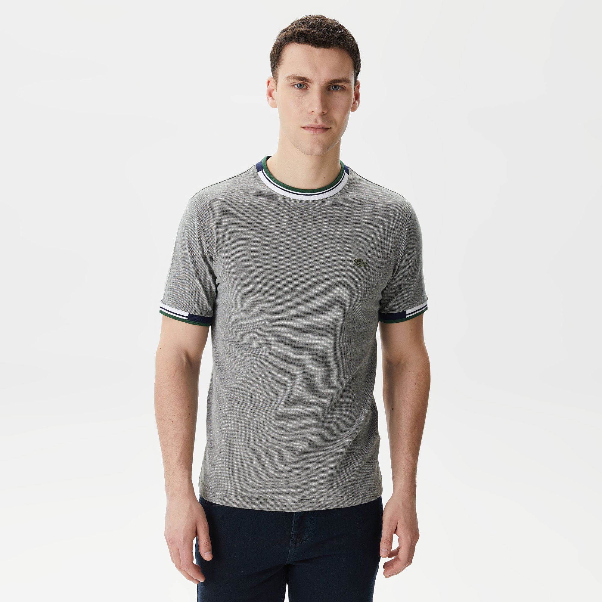 Lacoste Erkek Regular Fit Bisiklet Yaka Gri T-Shirt