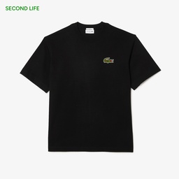 Unisex Loose Fit Bisiklet Yaka Organik Pamuk Siyah T-Shirt Siyah