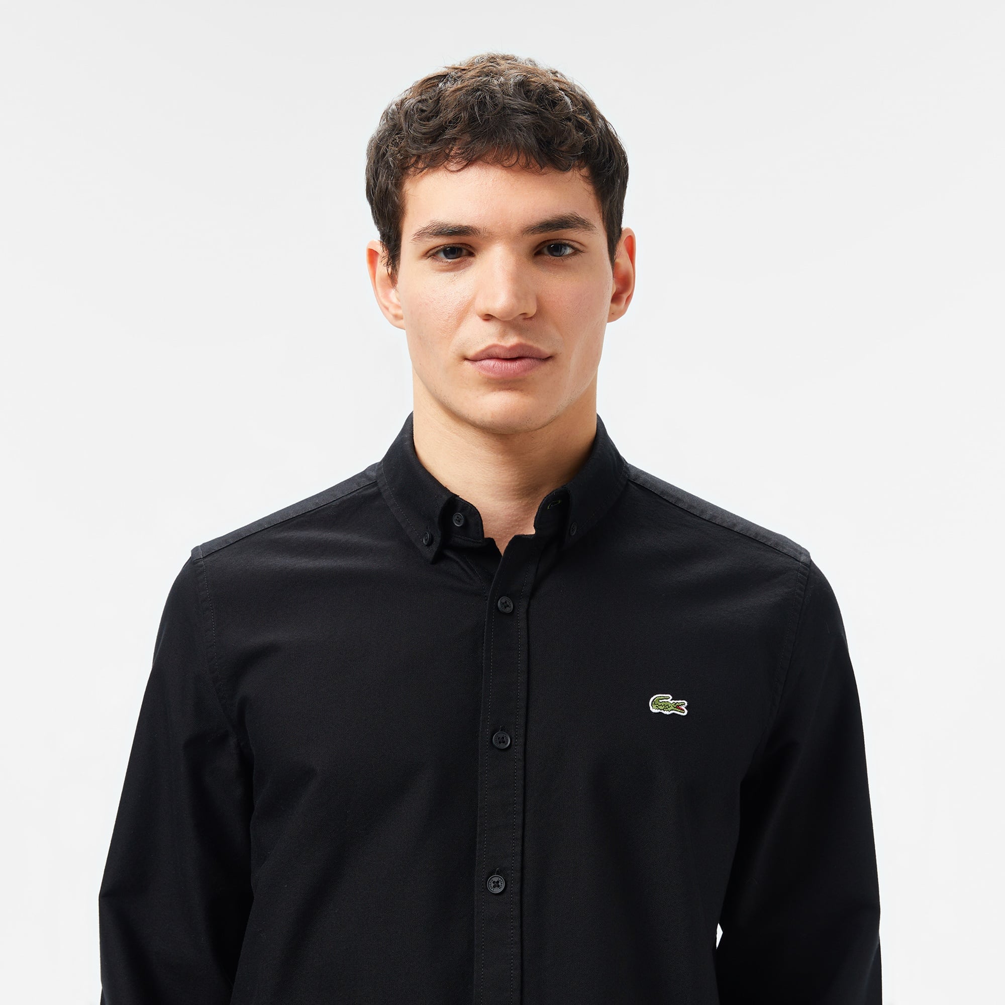 Erkek Slim Fit Siyah Gömlek