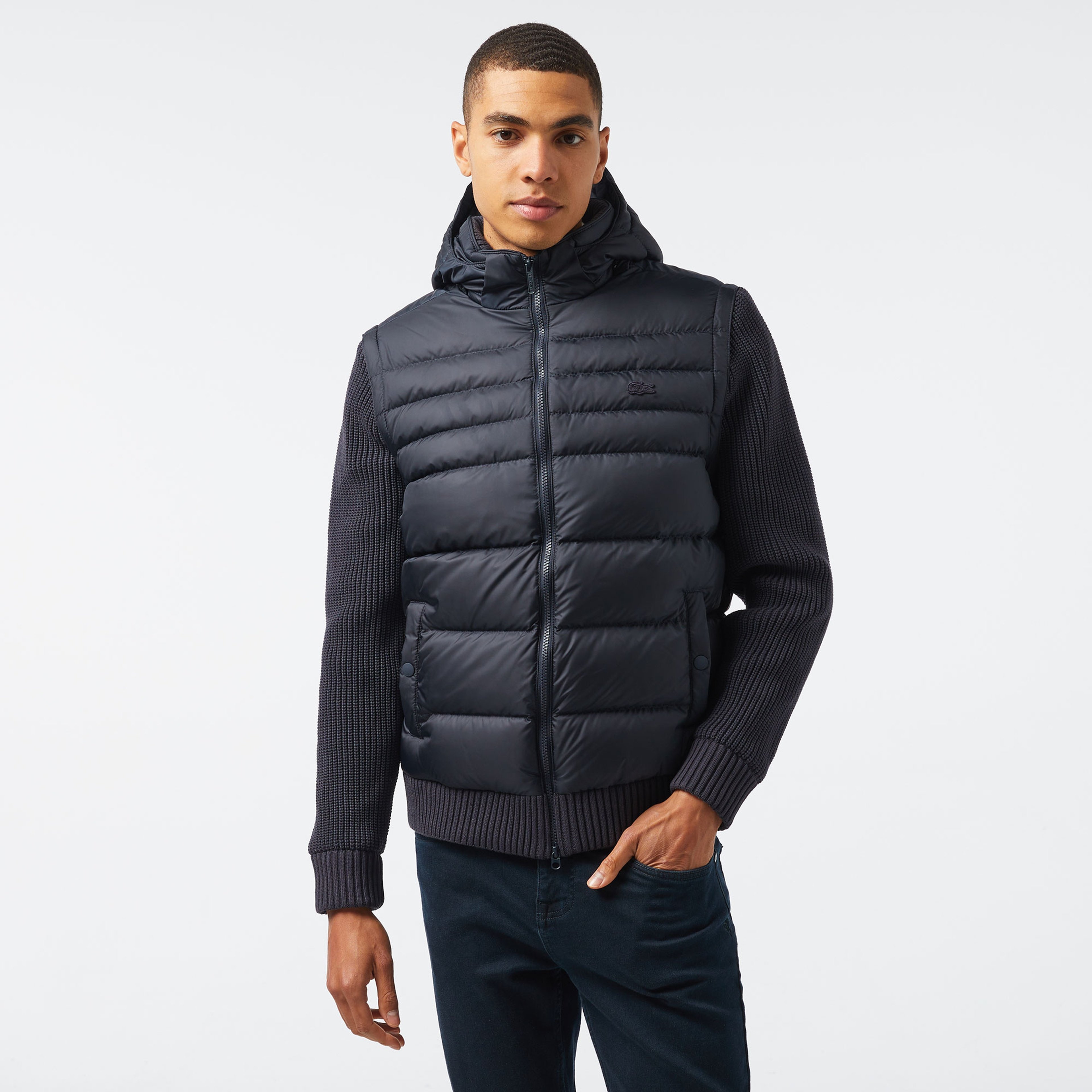 Erkek Slim Fit Kapüşonlu Lacivert Mont Erkek Slim Fit Kapüşonlu Lacivert Mont