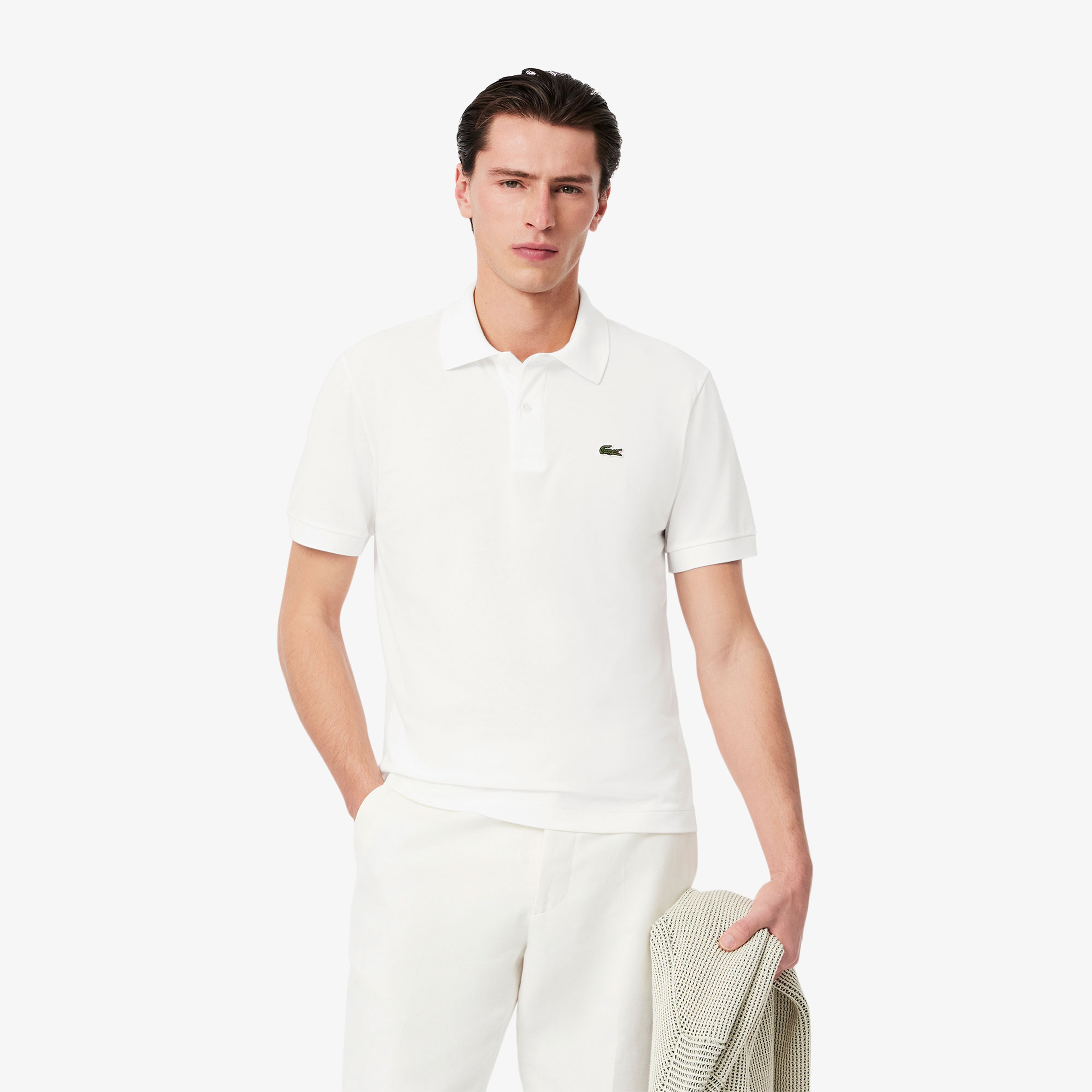 L.12.12 Light Erkek Classic Fit Beyaz Polo