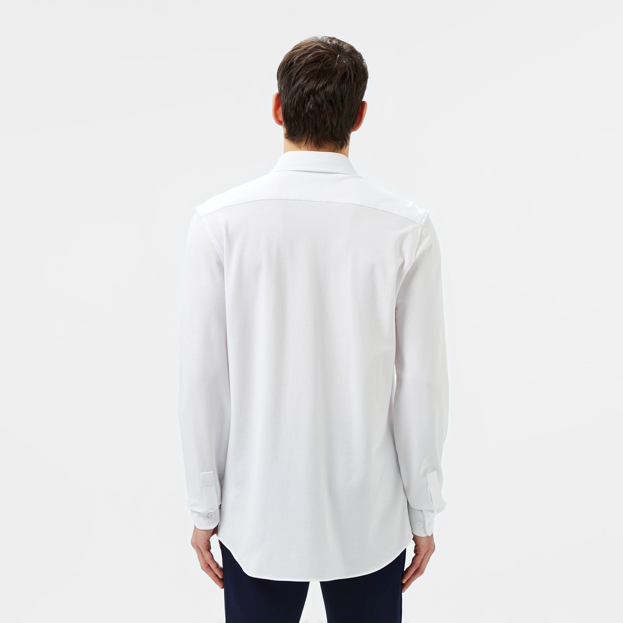 Lacoste Erkek Slim Fit Düğmeli Yaka Beyaz Gömlek görsel 3