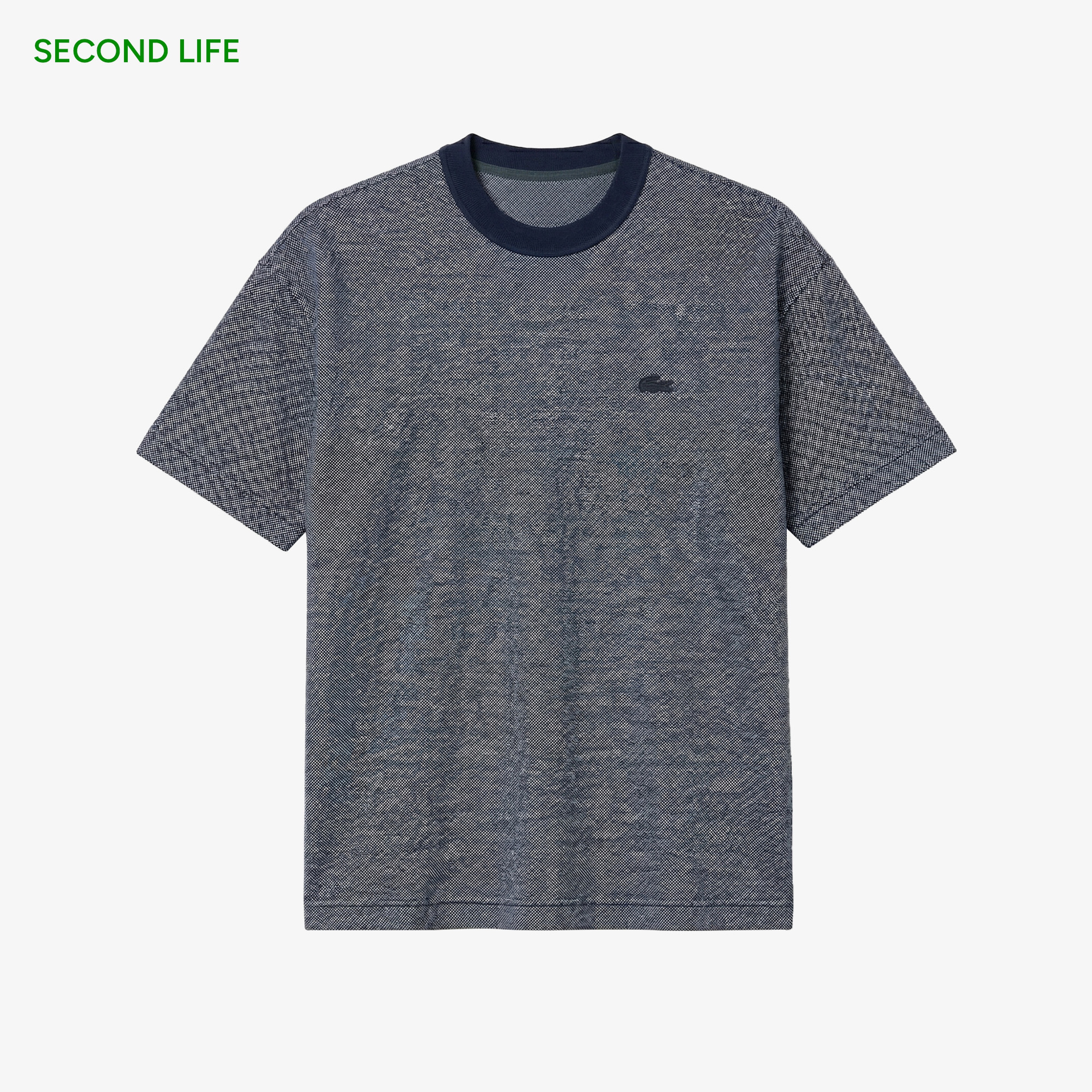 Erkek Oversize Fit Bisiklet Yaka Lacivert T-Shirt
