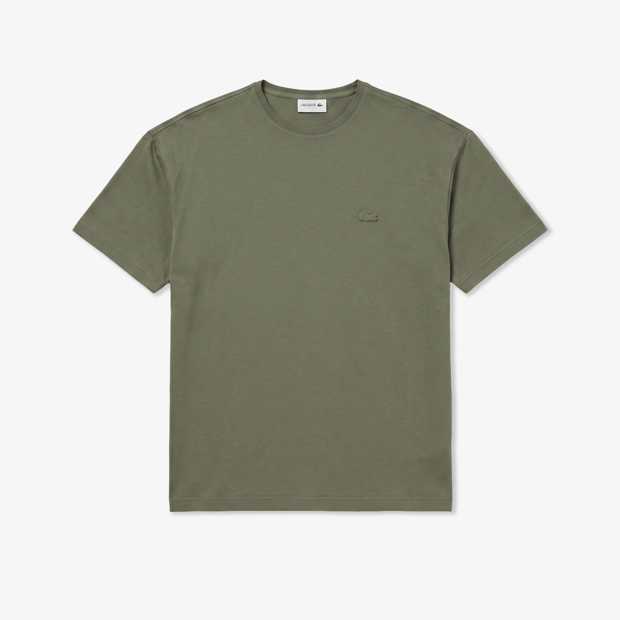 Erkek Relaxed Fit Bisiklet Yaka Haki T-Shirt