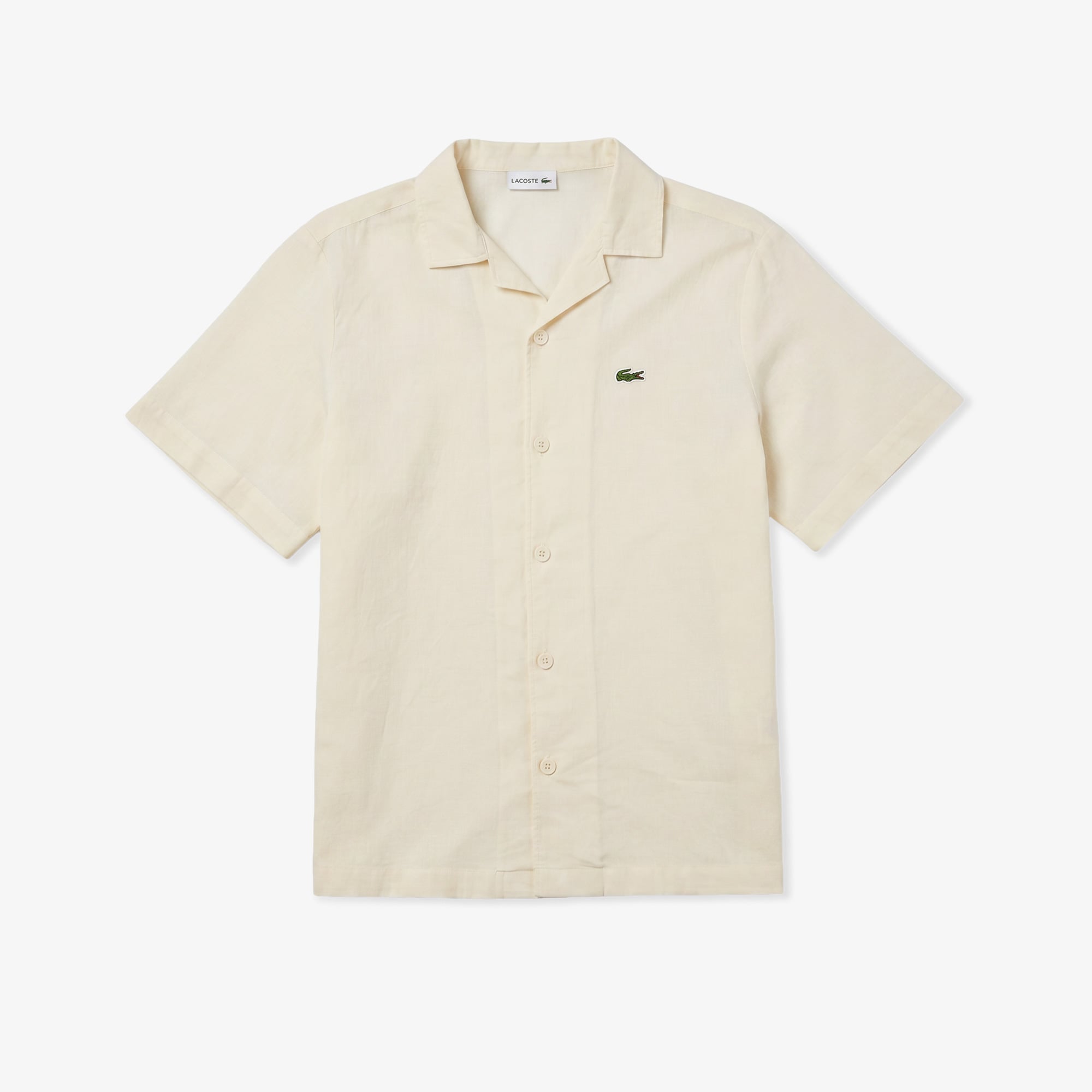 Lacoste Erkek Relaxed Fit Kısa Kollu Krem Gömlek görsel 2