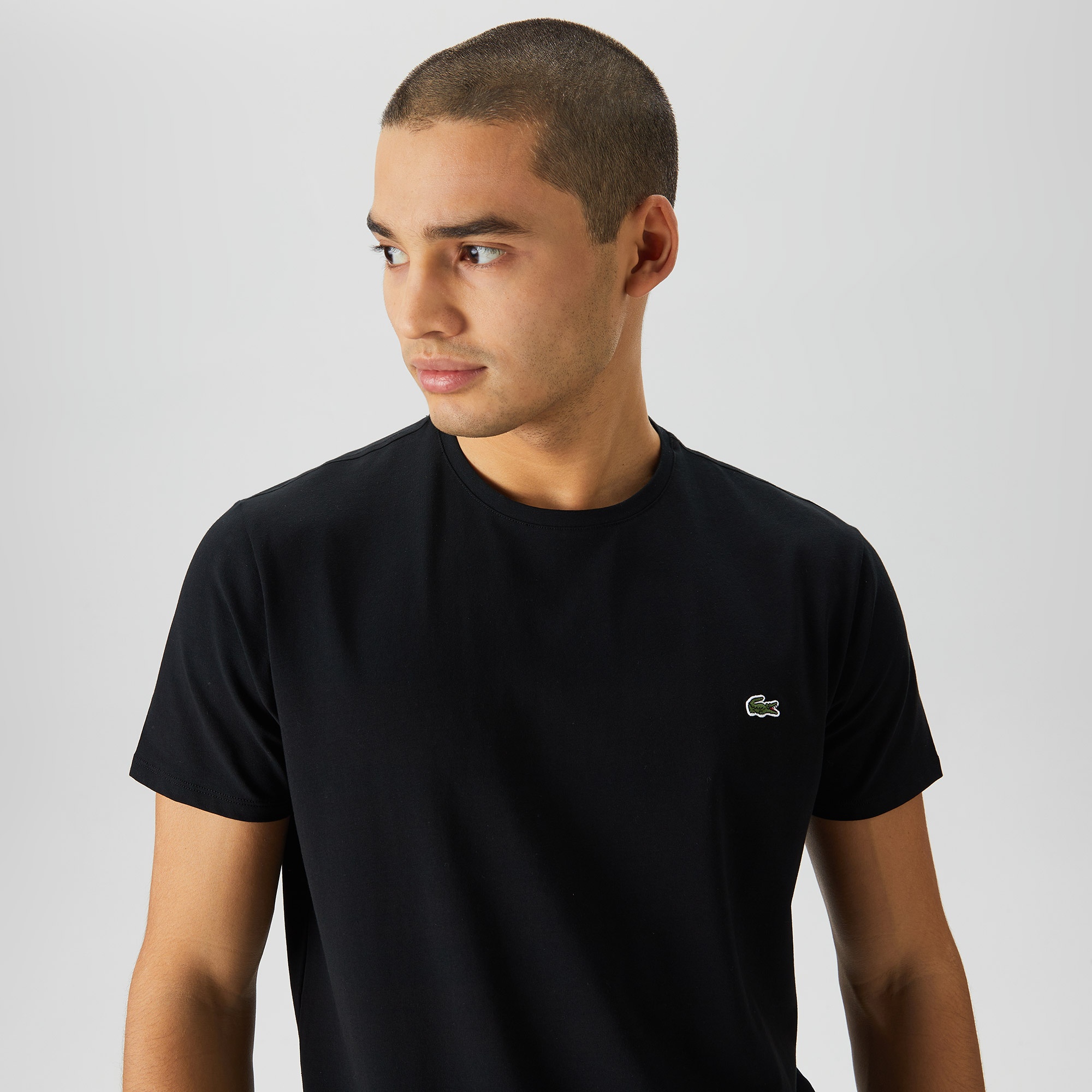 Erkek Slim Fit Bisiklet Yaka Siyah T-Shirt
