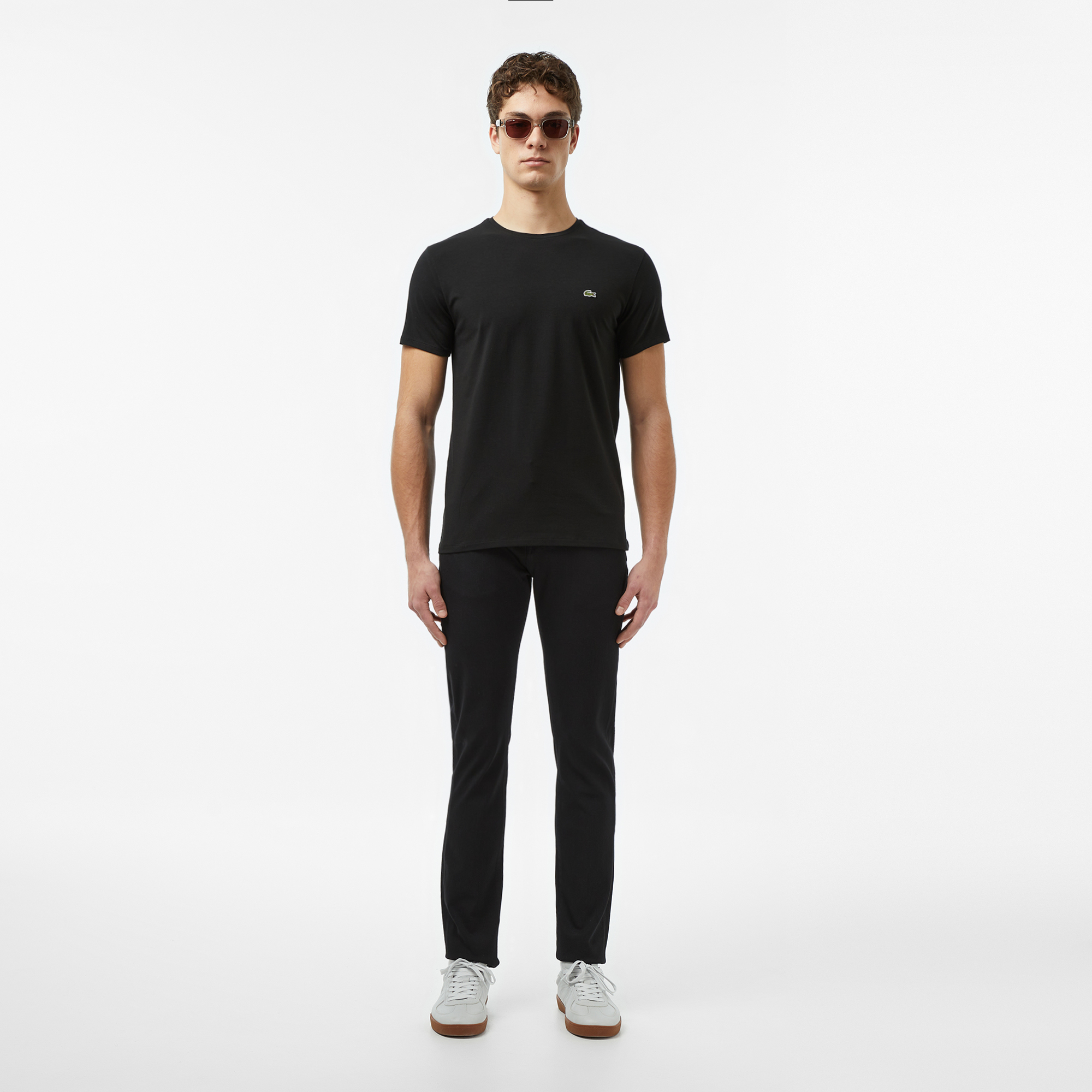 Lacoste Erkek Slim Fit Bisiklet Yaka Siyah T-Shirt görsel 4