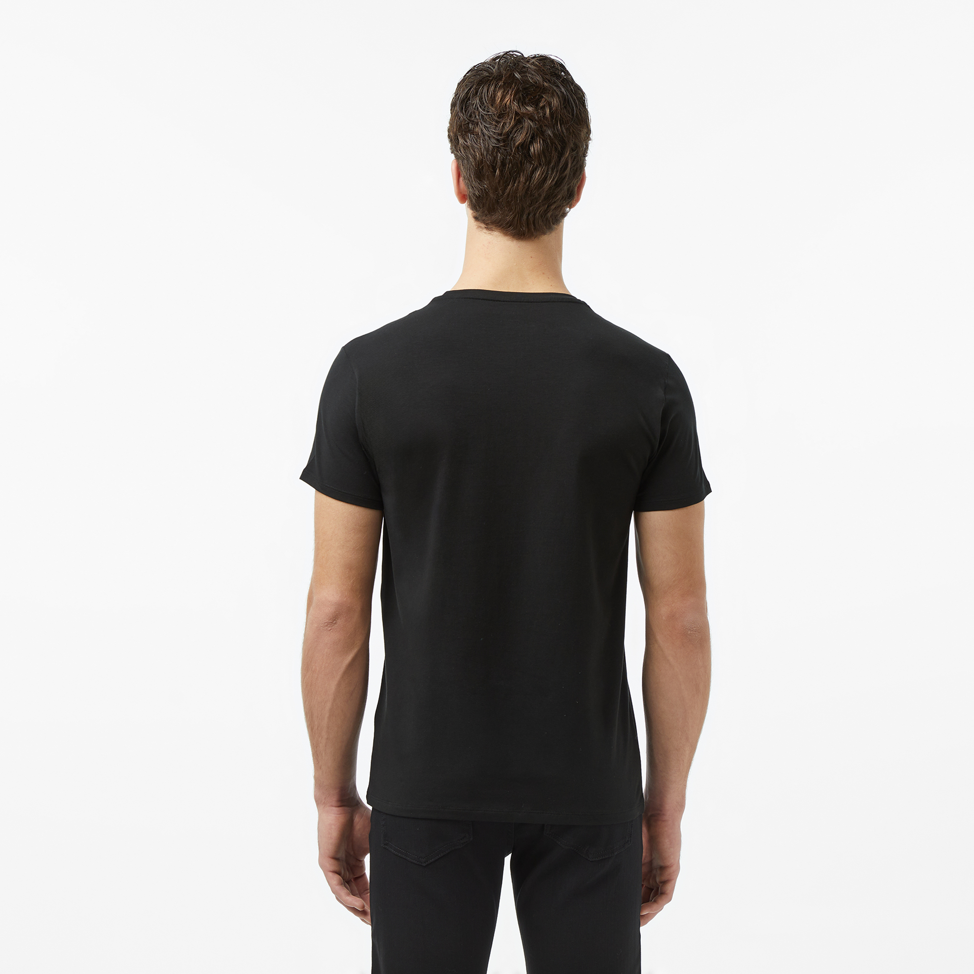 Lacoste Erkek Slim Fit Bisiklet Yaka Siyah T-Shirt görsel 2