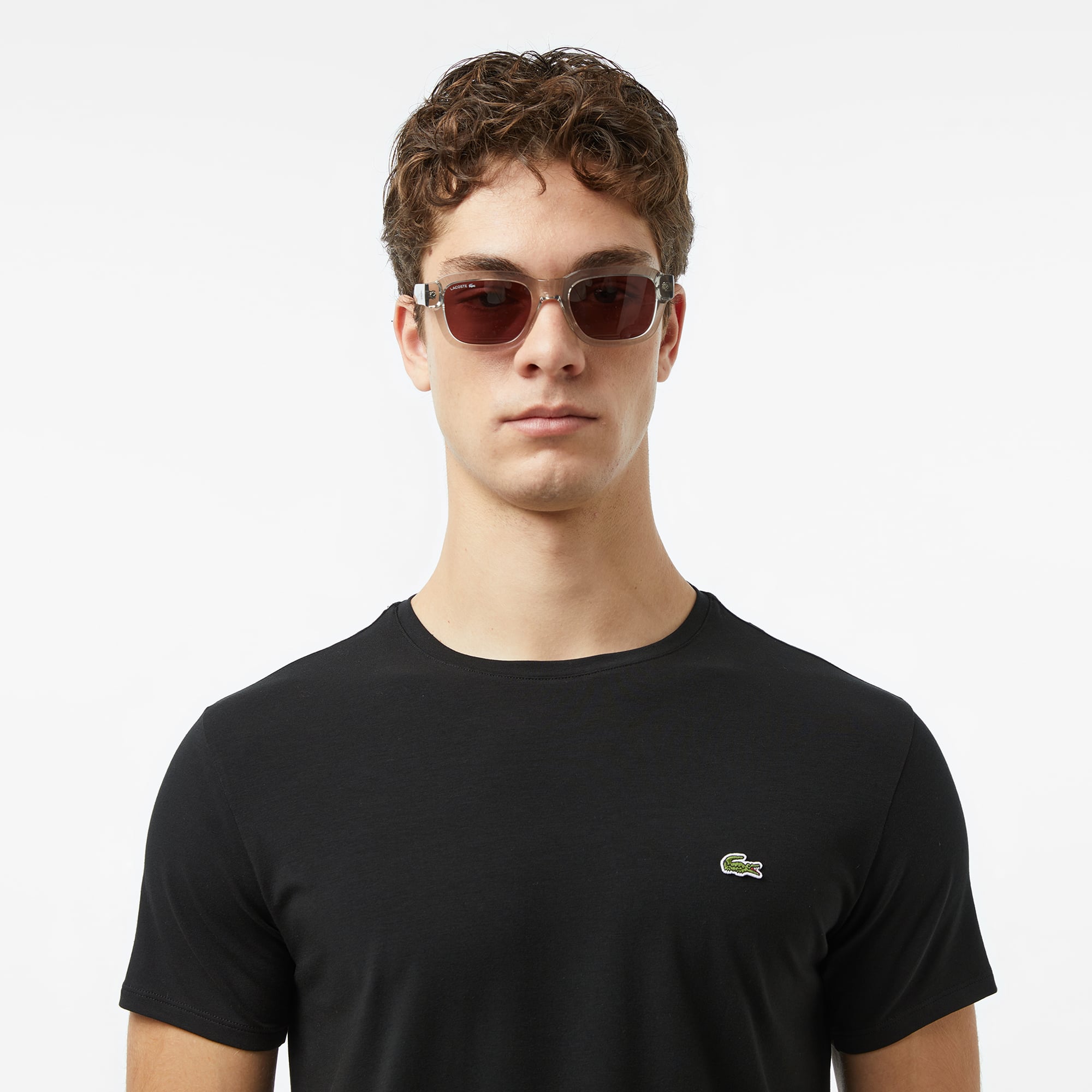 Lacoste Erkek Slim Fit Bisiklet Yaka Siyah T-Shirt görsel 5