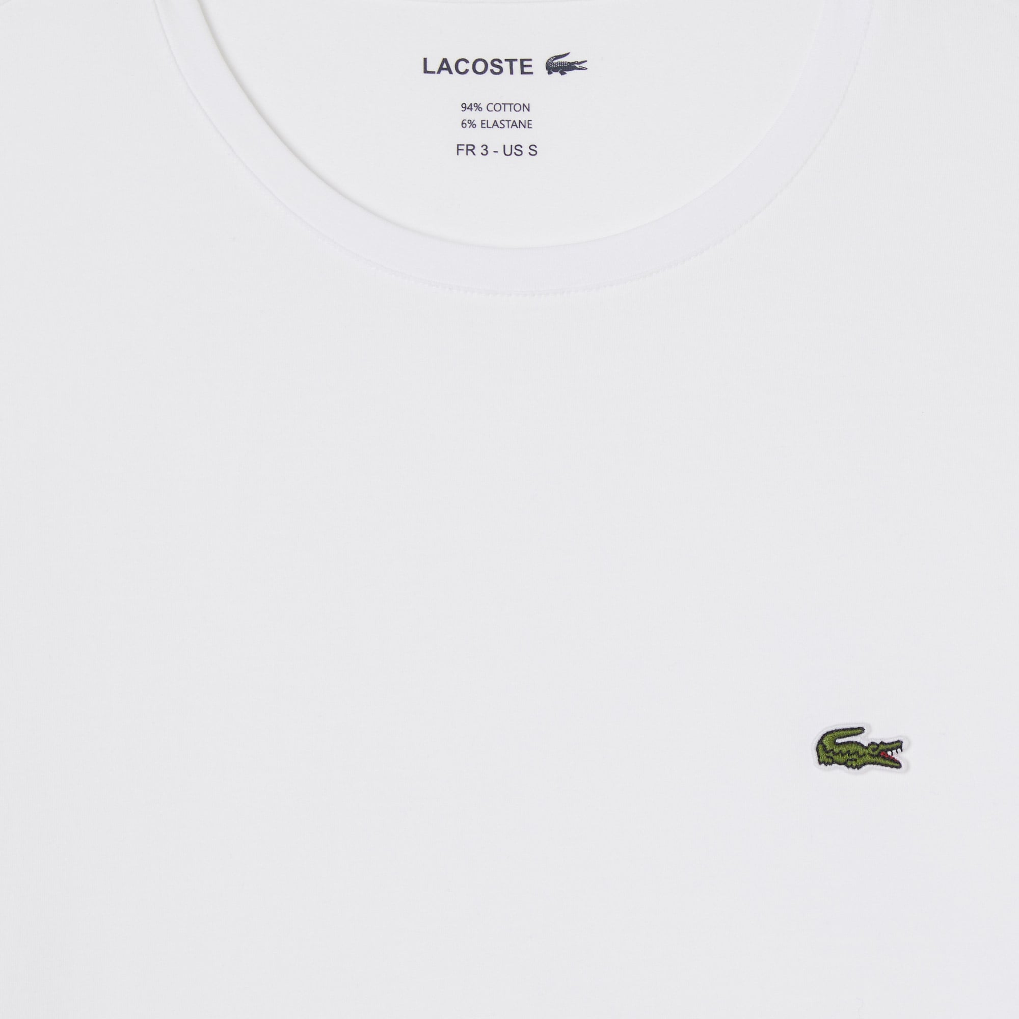 Lacoste Erkek Slim Fit Bisiklet Yaka Beyaz T-Shirt görsel 4