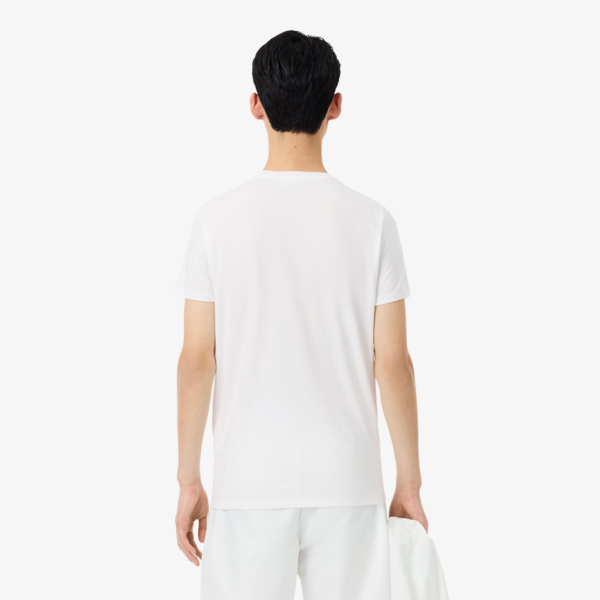 Lacoste Erkek Regular Fit Bisiklet Yaka Beyaz T-Shirt görsel 3