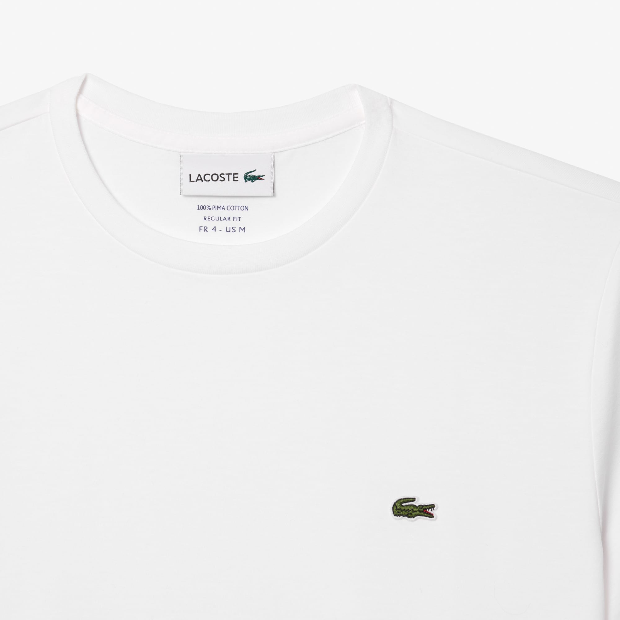 Lacoste Erkek Regular Fit Bisiklet Yaka Beyaz T-Shirt görsel 5