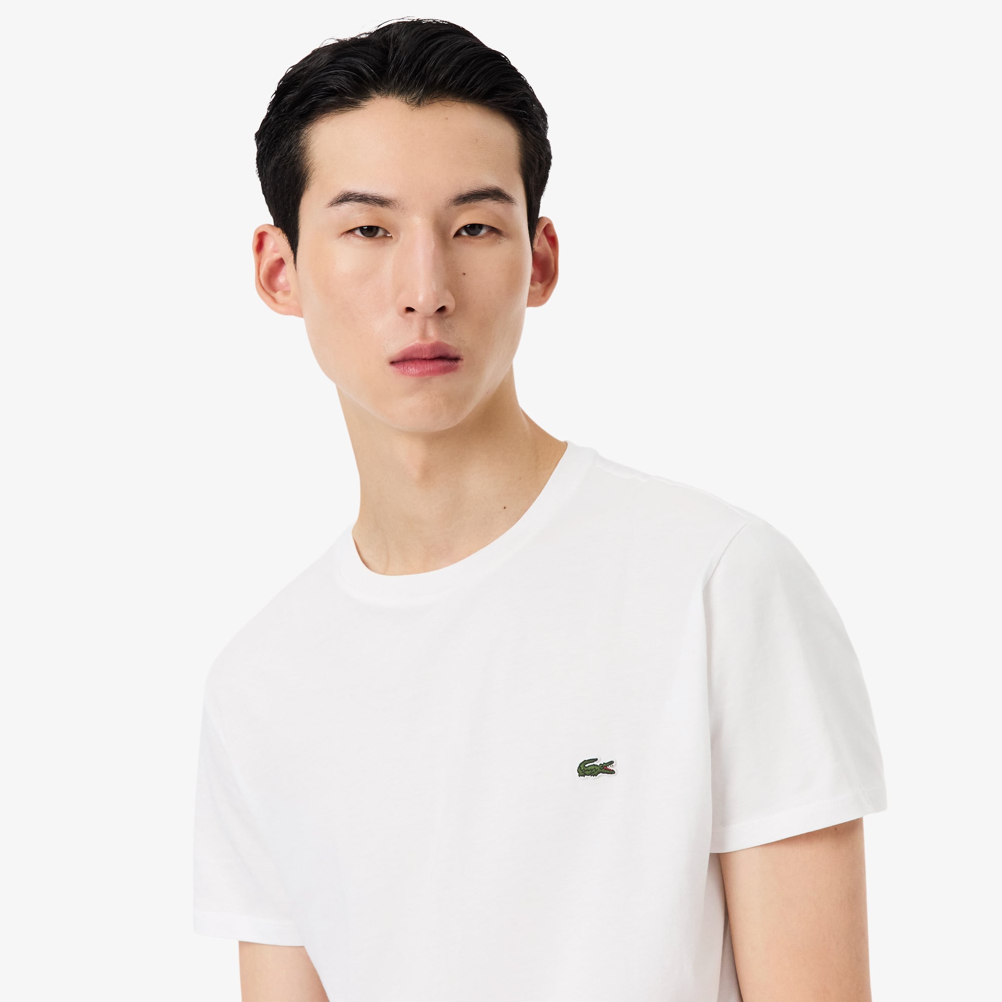 Lacoste Erkek Regular Fit Bisiklet Yaka Beyaz T-Shirt görsel 2