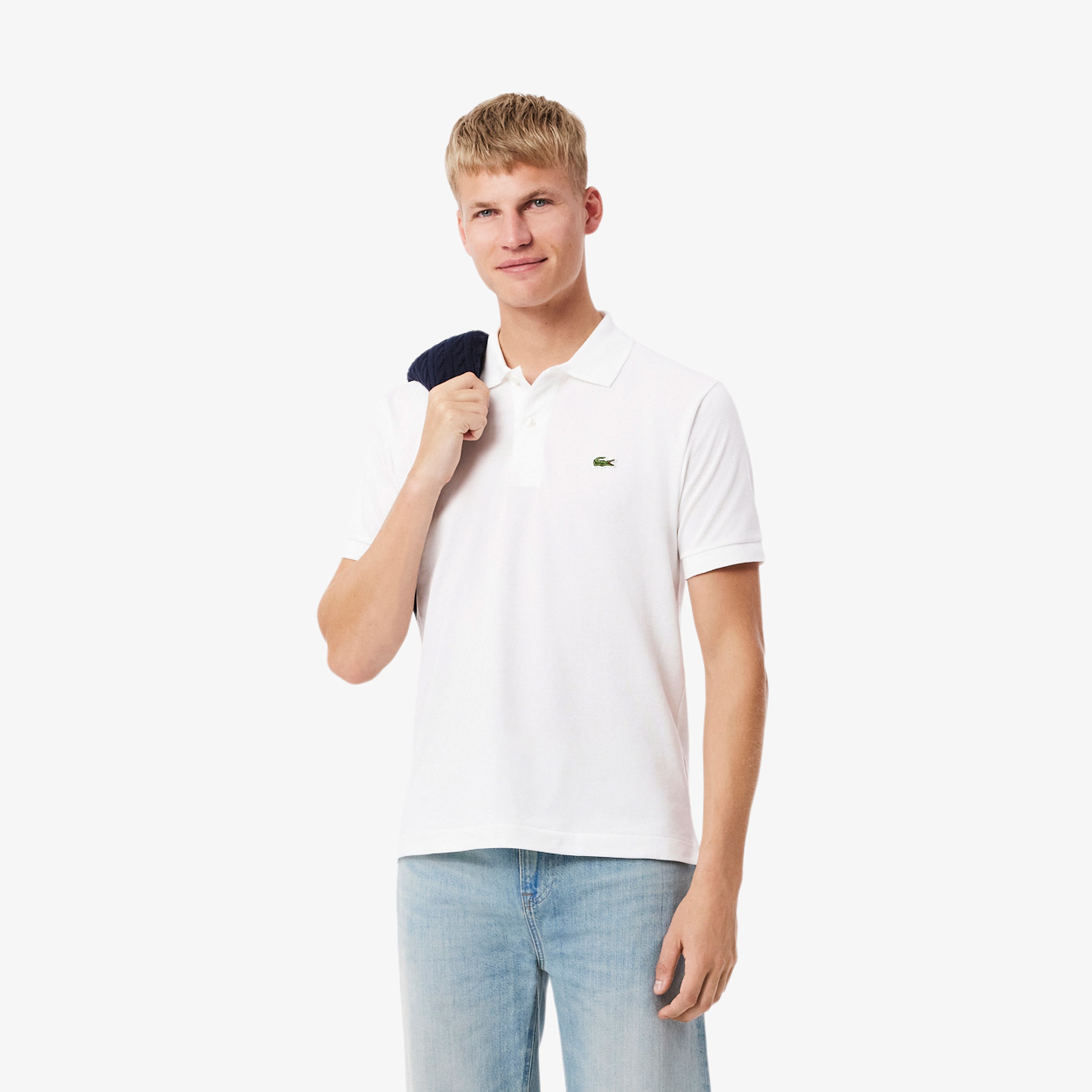 L.12.12 Erkek Classic Fit Beyaz Polo