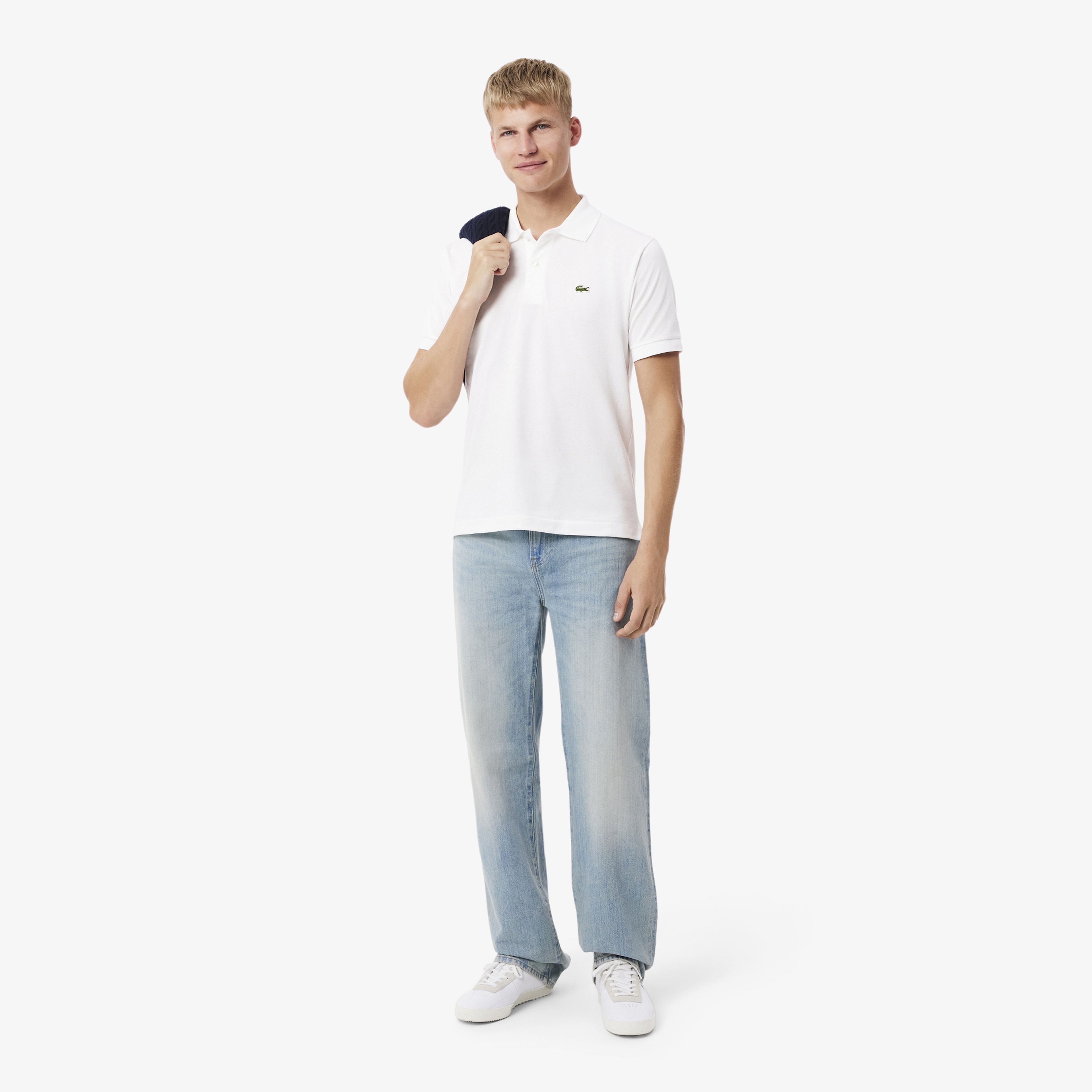 L.12.12 Erkek Classic Fit Beyaz Polo