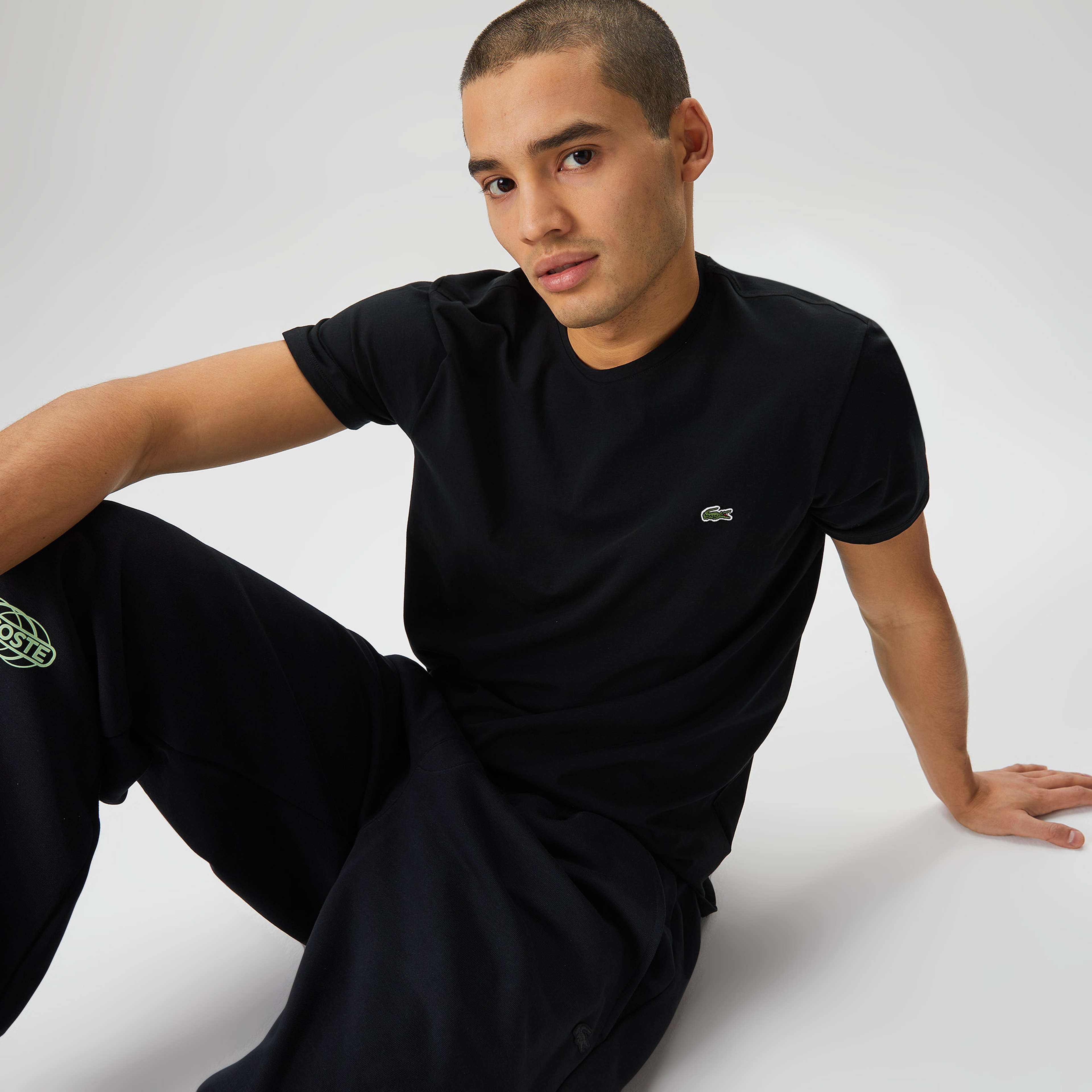 Erkek Slim Fit Bisiklet Yaka Siyah T-Shirt