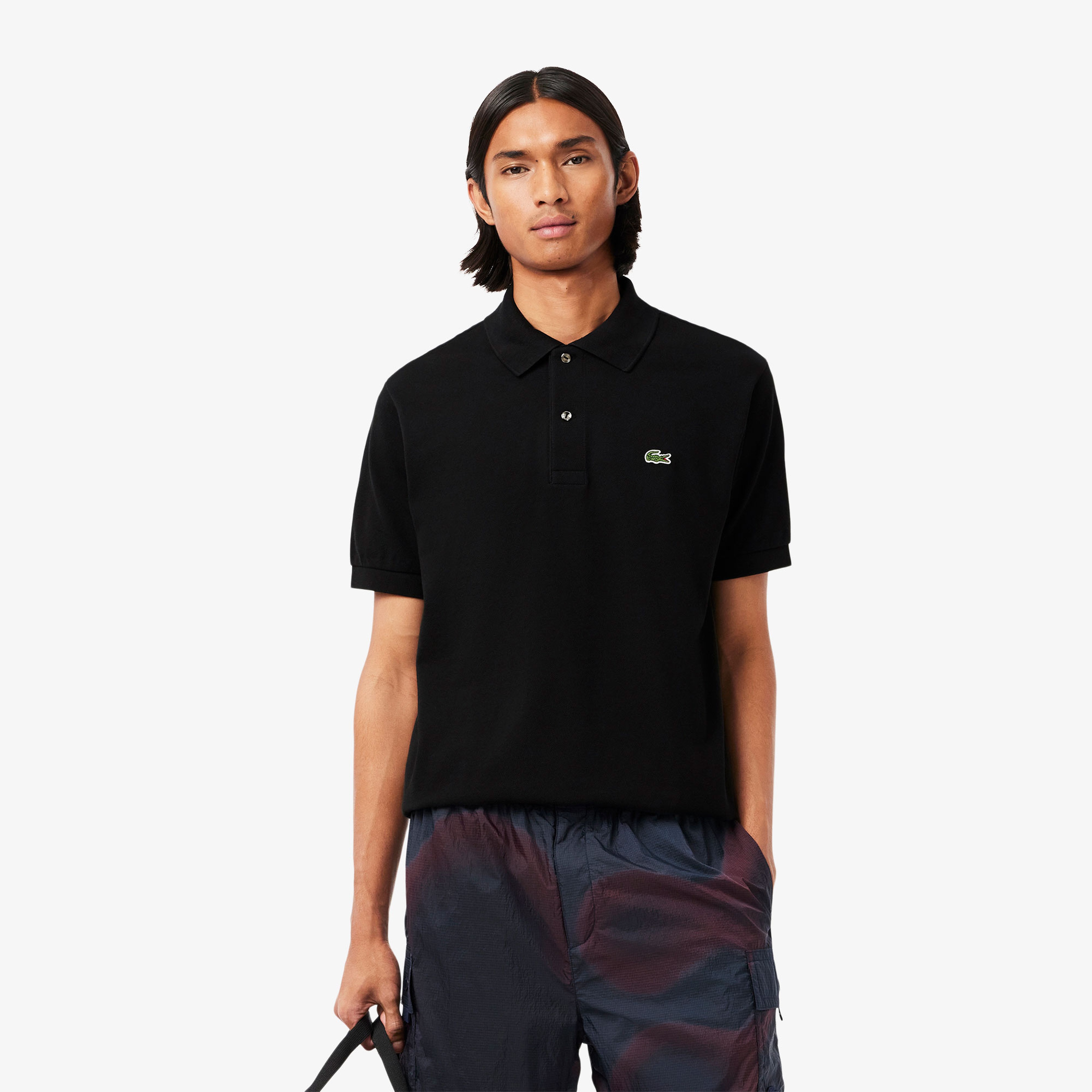L.12.12 Erkek Classic Fit Siyah Polo
