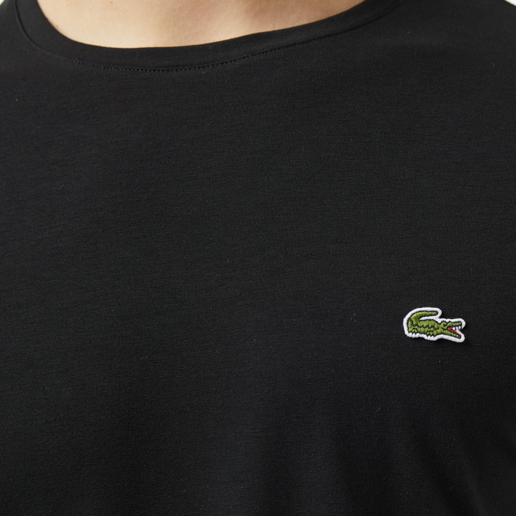 Lacoste Erkek Slim Fit Bisiklet Yaka Siyah T-Shirt görsel 6