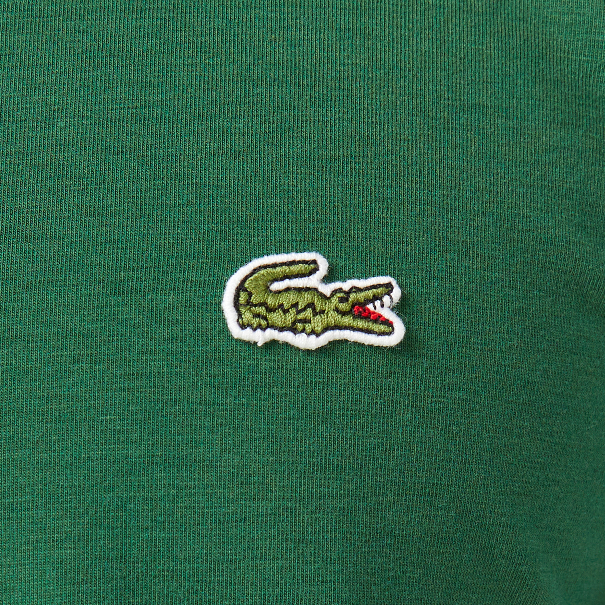 Lacoste Erkek Slim Fit Bisiklet Yaka Koyu Yeşil T-Shirt görsel 6