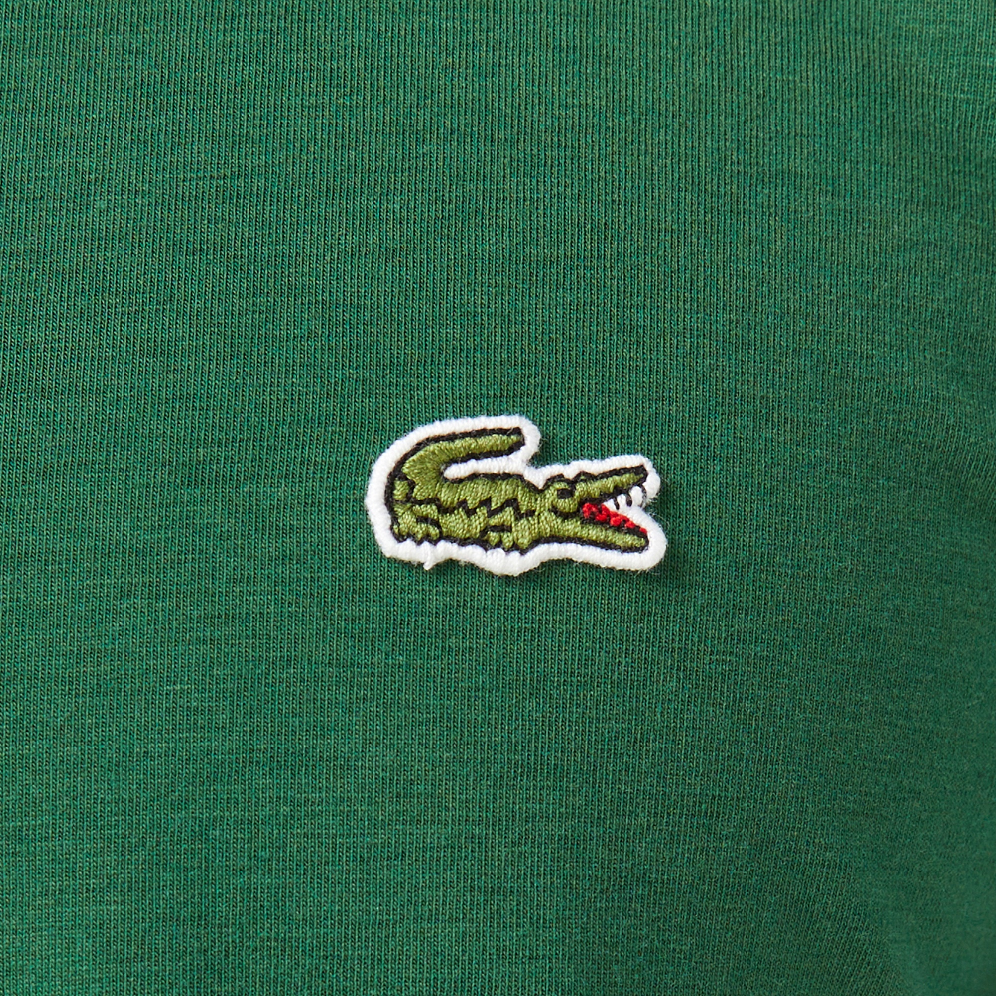 Erkek Slim Fit Bisiklet Yaka Koyu Yeşil T-Shirt