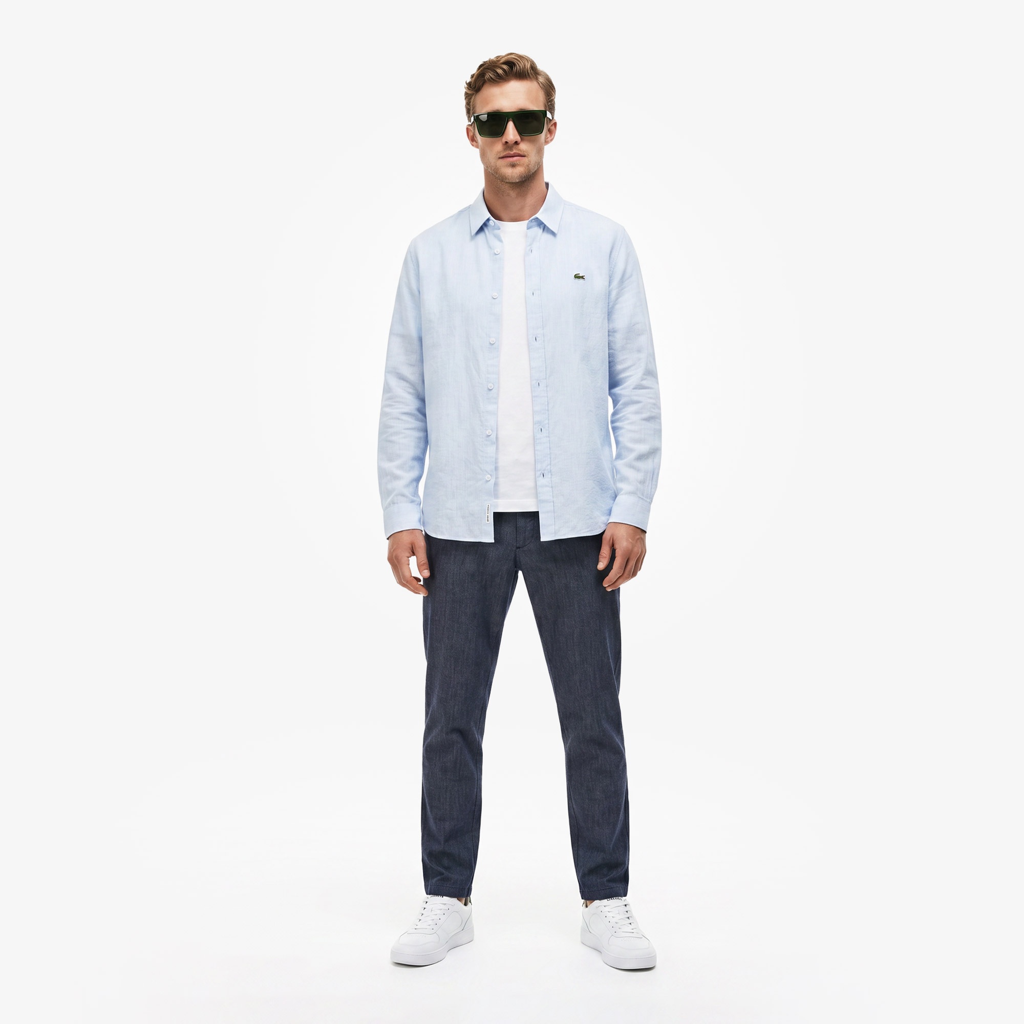 Erkek Slim Fit Mavi Chino Pantolon