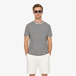 Lacoste Erkek Relaxed Fit Bisiklet Yaka Çizgili Bordo T-Shirt Bordo