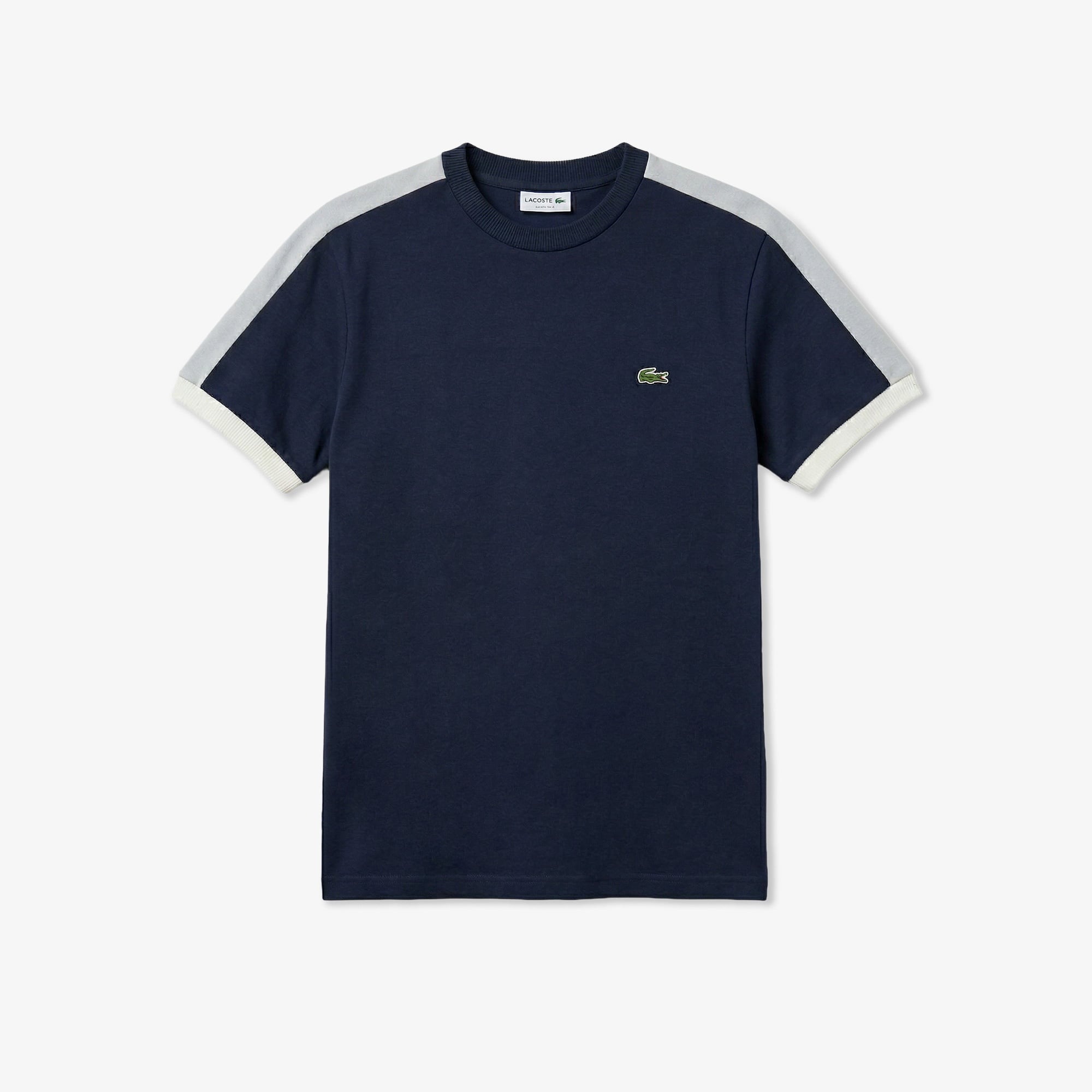 Erkek Regular Fit Bisiklet Yaka Renk Bloklu Koyu Gri T-Shirt
