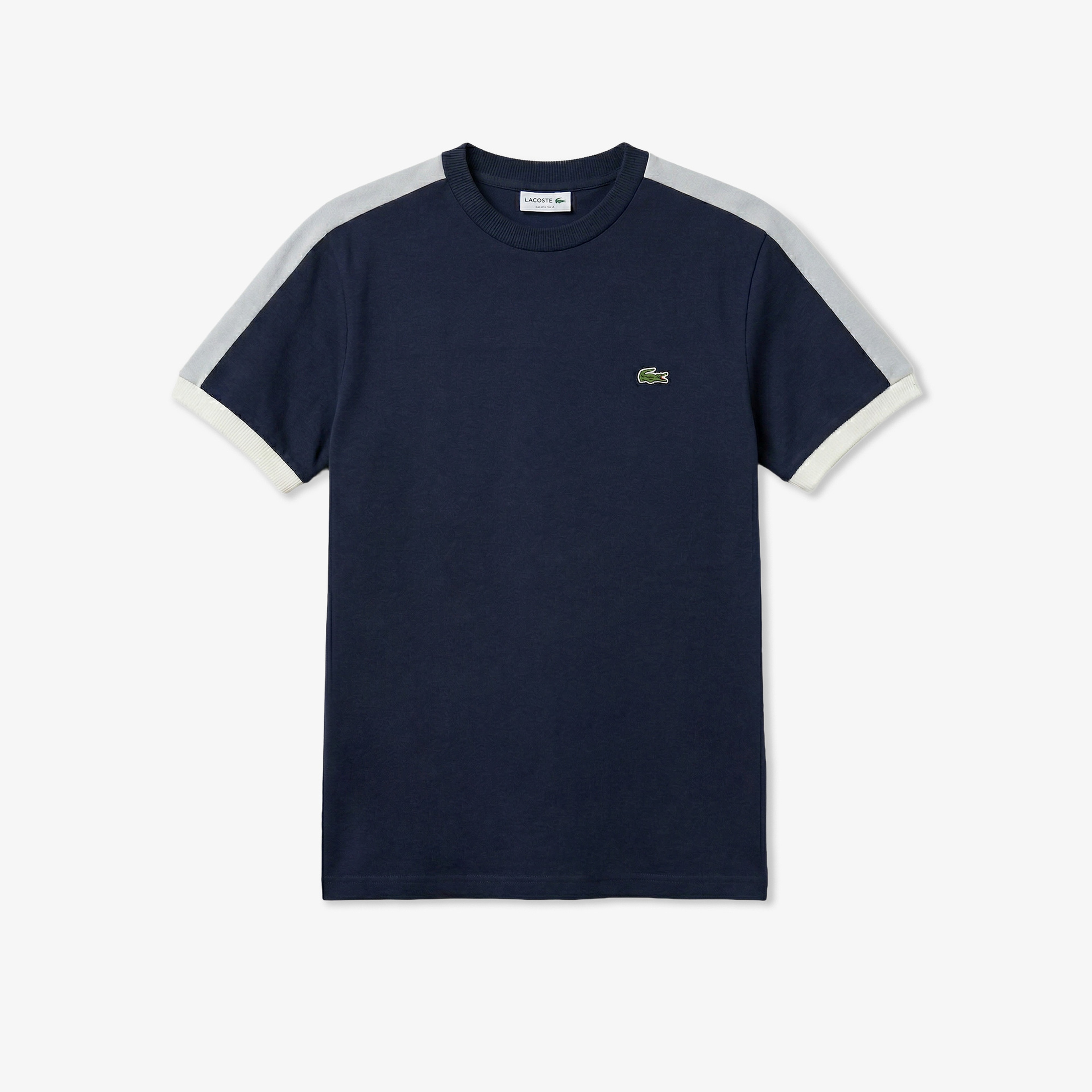 Erkek Regular Fit Bisiklet Yaka Renk Bloklu Koyu Gri T-Shirt