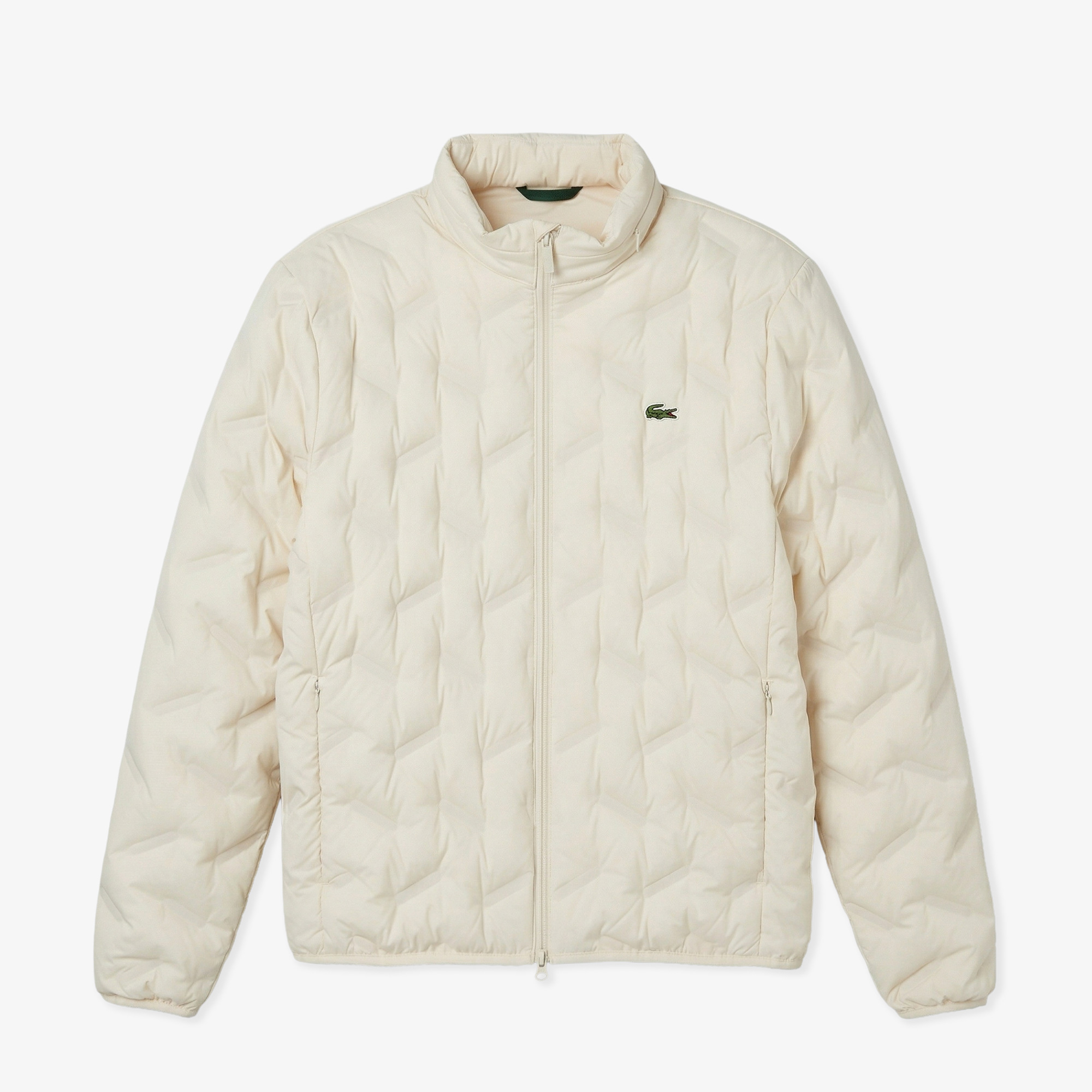 Lacoste Erkek Regular Fit Kapüşonlu Kapitone Krem Mont görsel 3