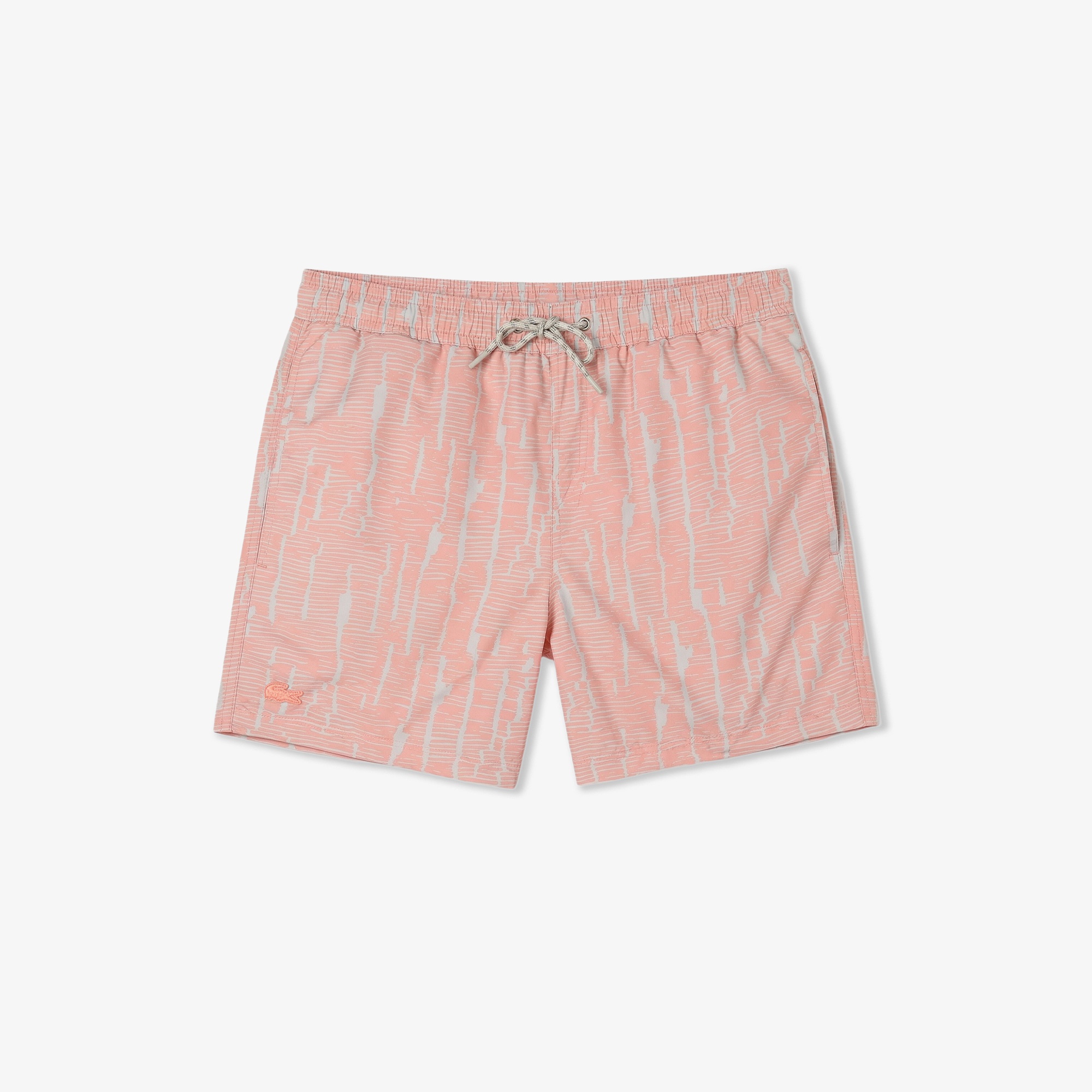 Erkek Regular Fit Desenli Pembe Deniz Şortu