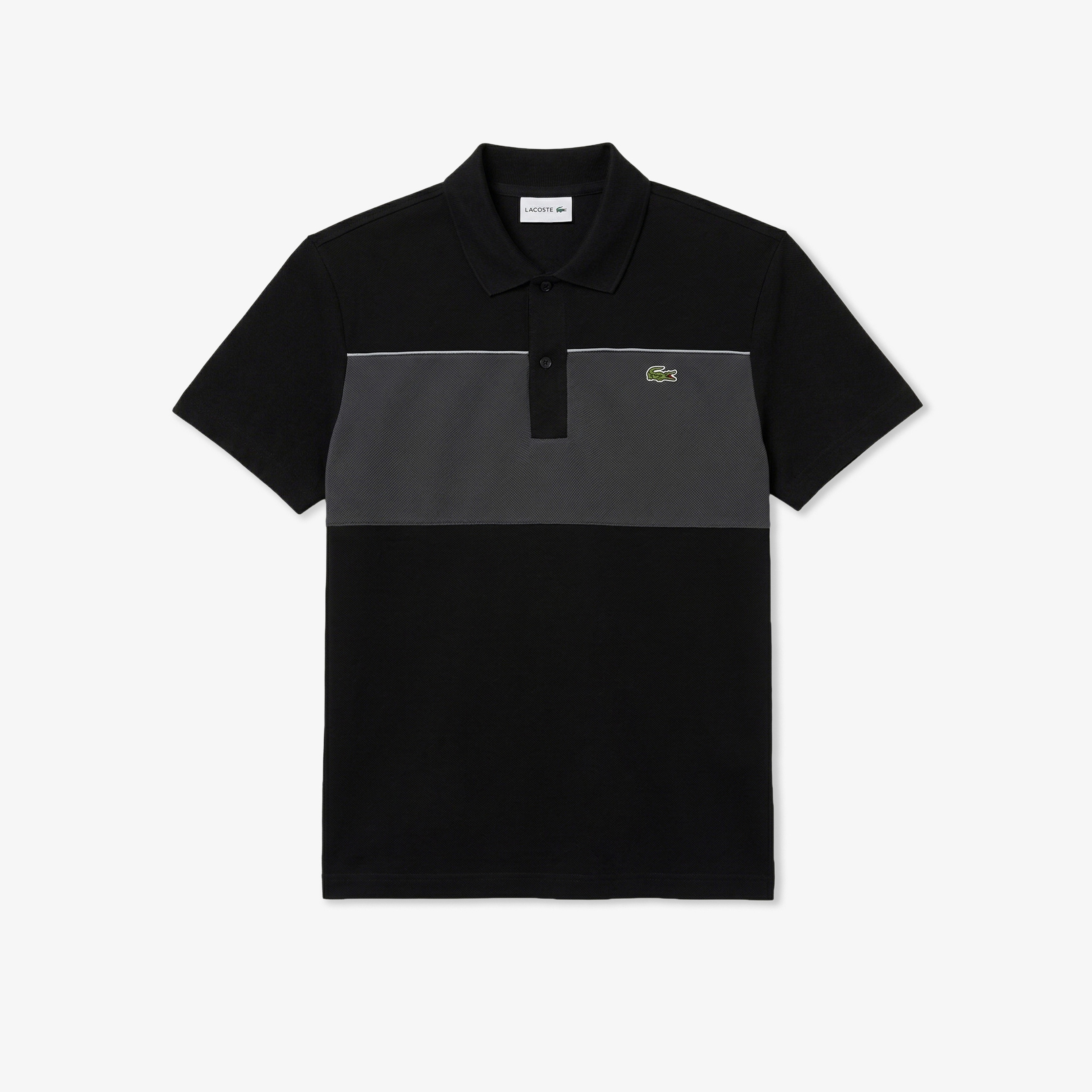 Erkek Regular Fit Renk Bloklu Koyu Gri Polo Erkek Regular Fit Renk Bloklu Koyu Gri Polo